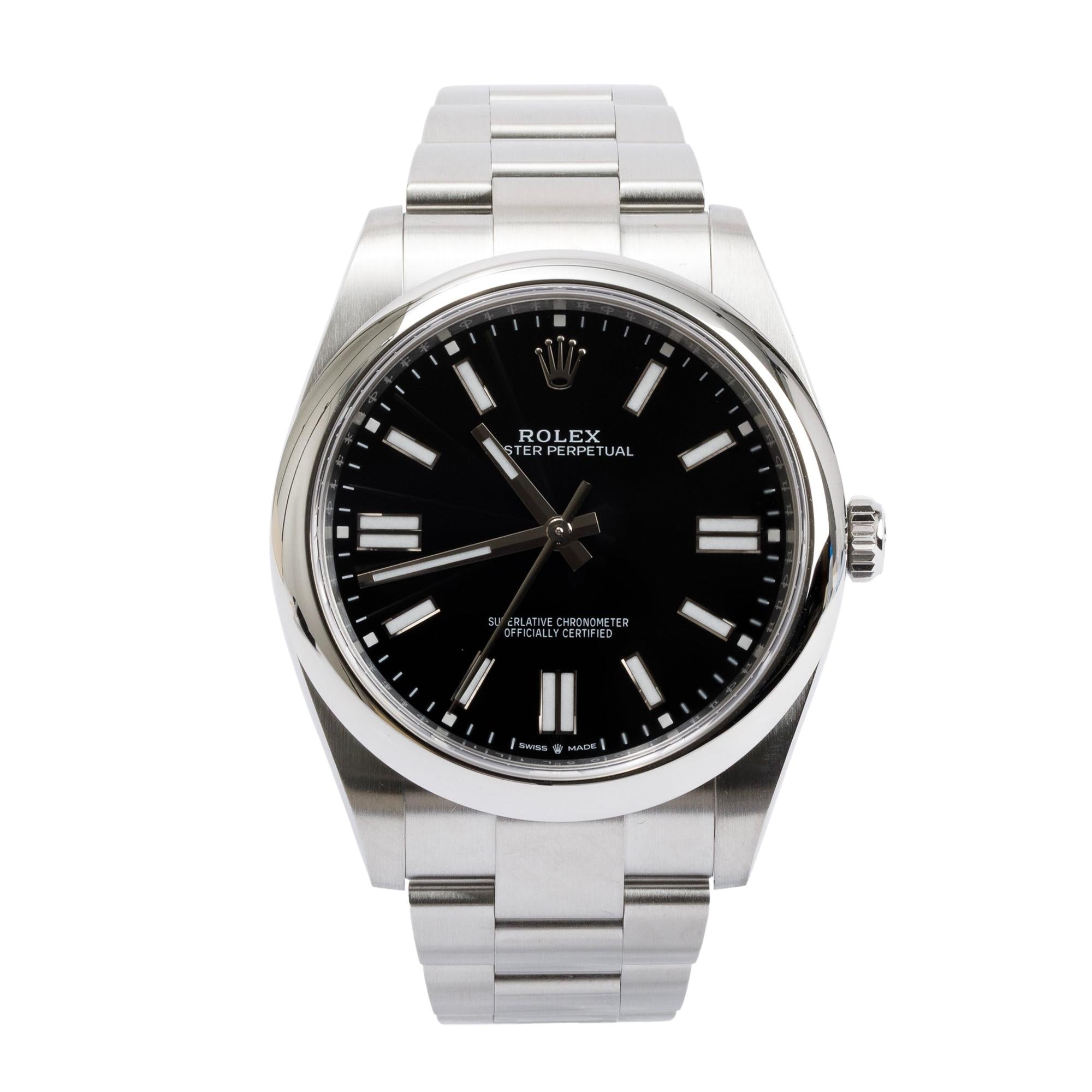 Rolex 2024 Stainless Steel Oyster Perpetual 41 MM Watch w/ Box & Papers