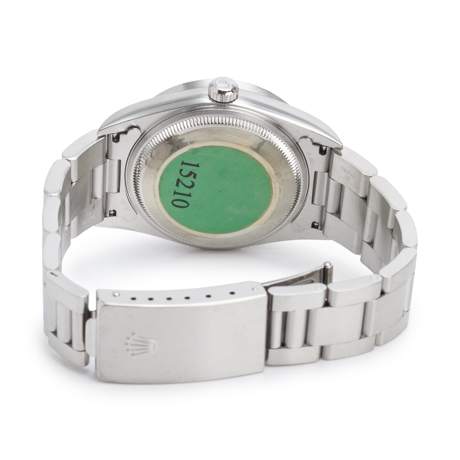 Rolex Stainless Steel Oyster Perpetual Date 34 MM Watch Black Dial 15210 w/ Box & Papers
