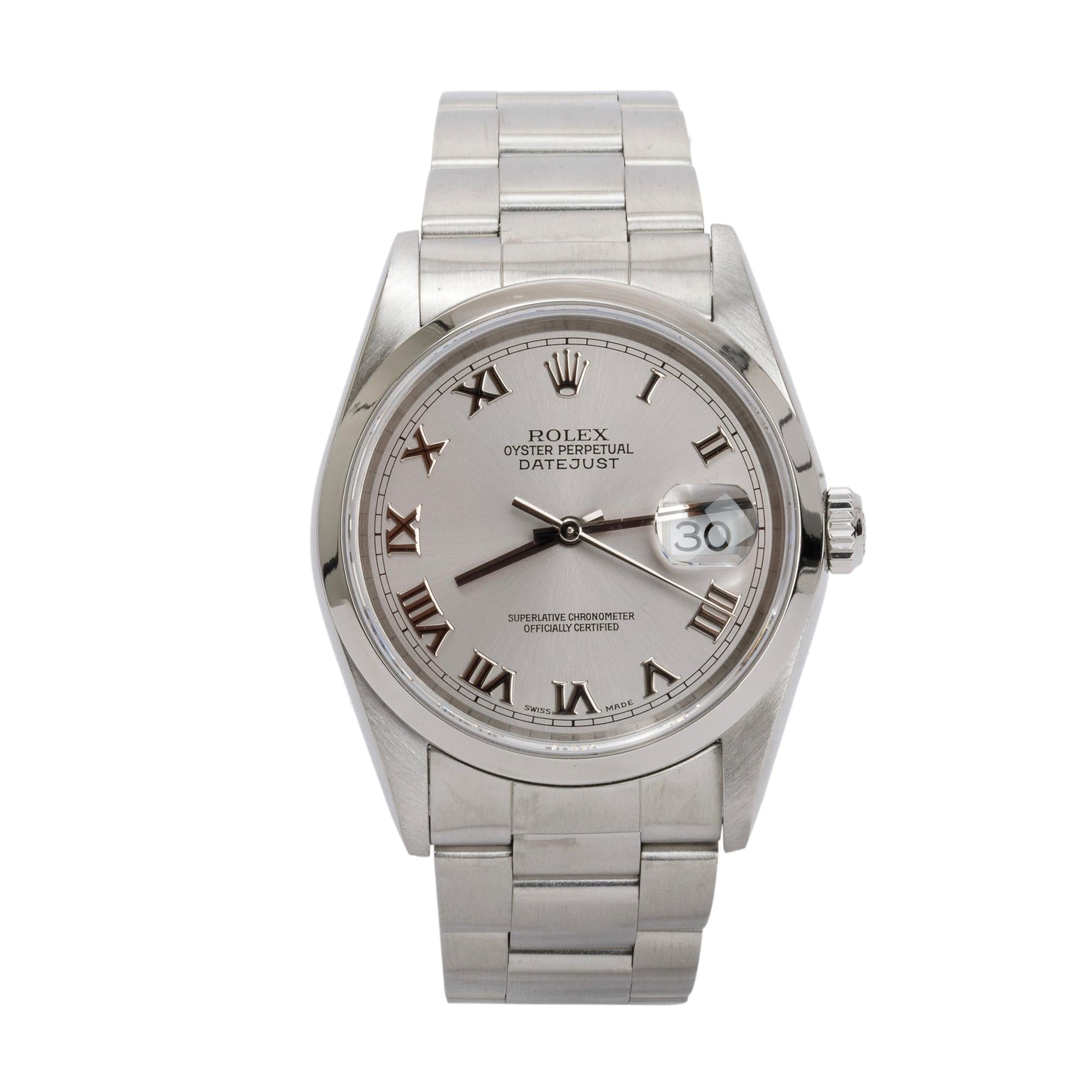 Rolex Datejust 36 MM Watch w/ Box & Papers