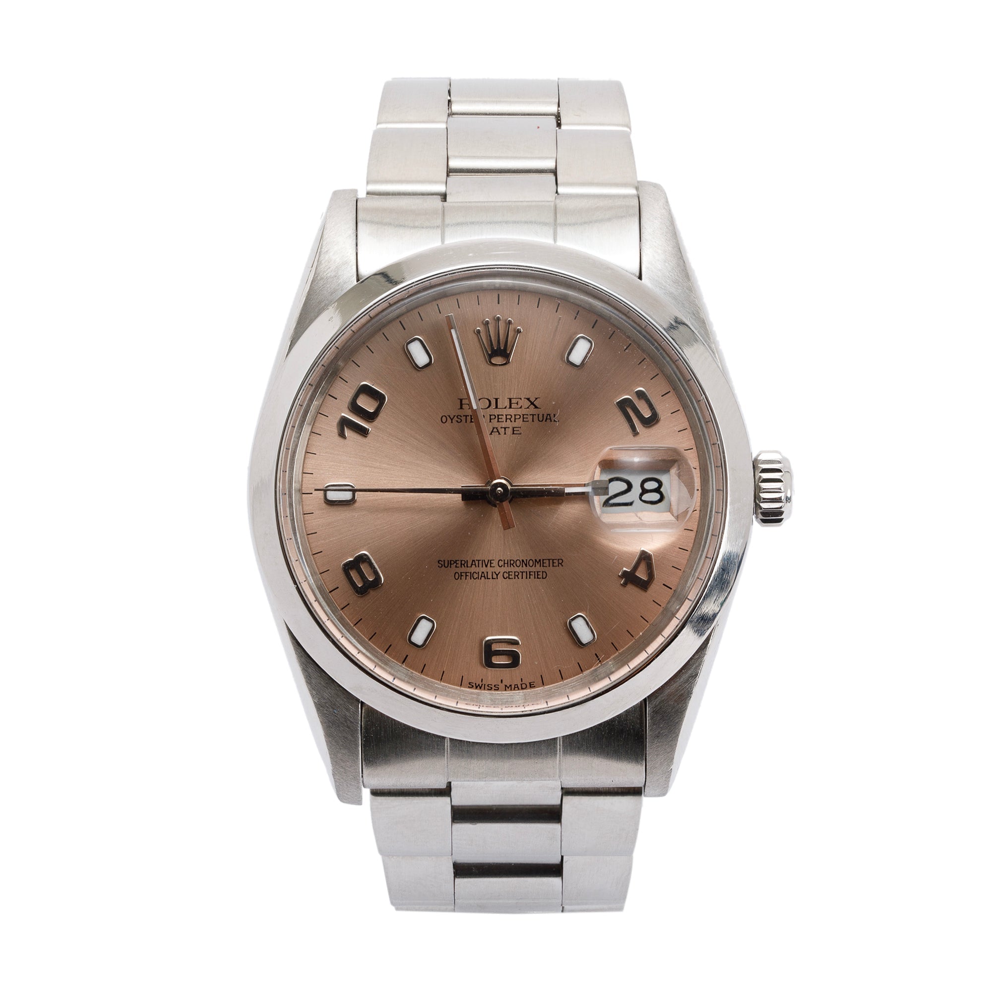 Rolex Oyster Perpetual Date 34 MM Watch w/ Service Paper