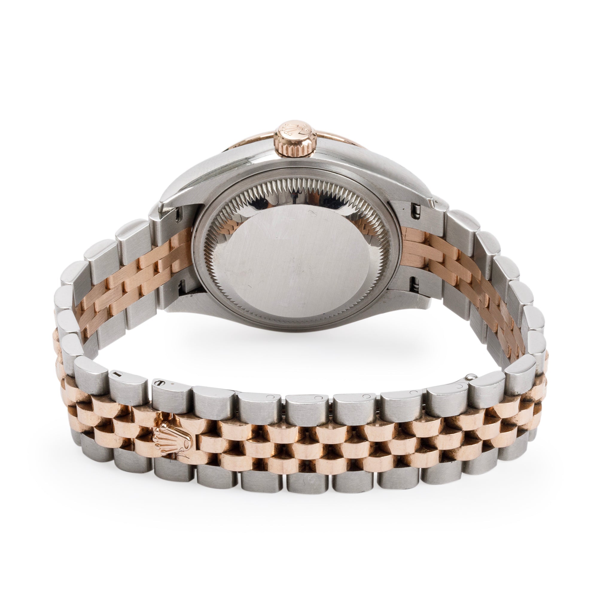 Rolex Stainless Steel & 18k Everose Gold Datejust Diamond Bezel Mother of Pearl Diamond Dial 28 MM Watch 278381