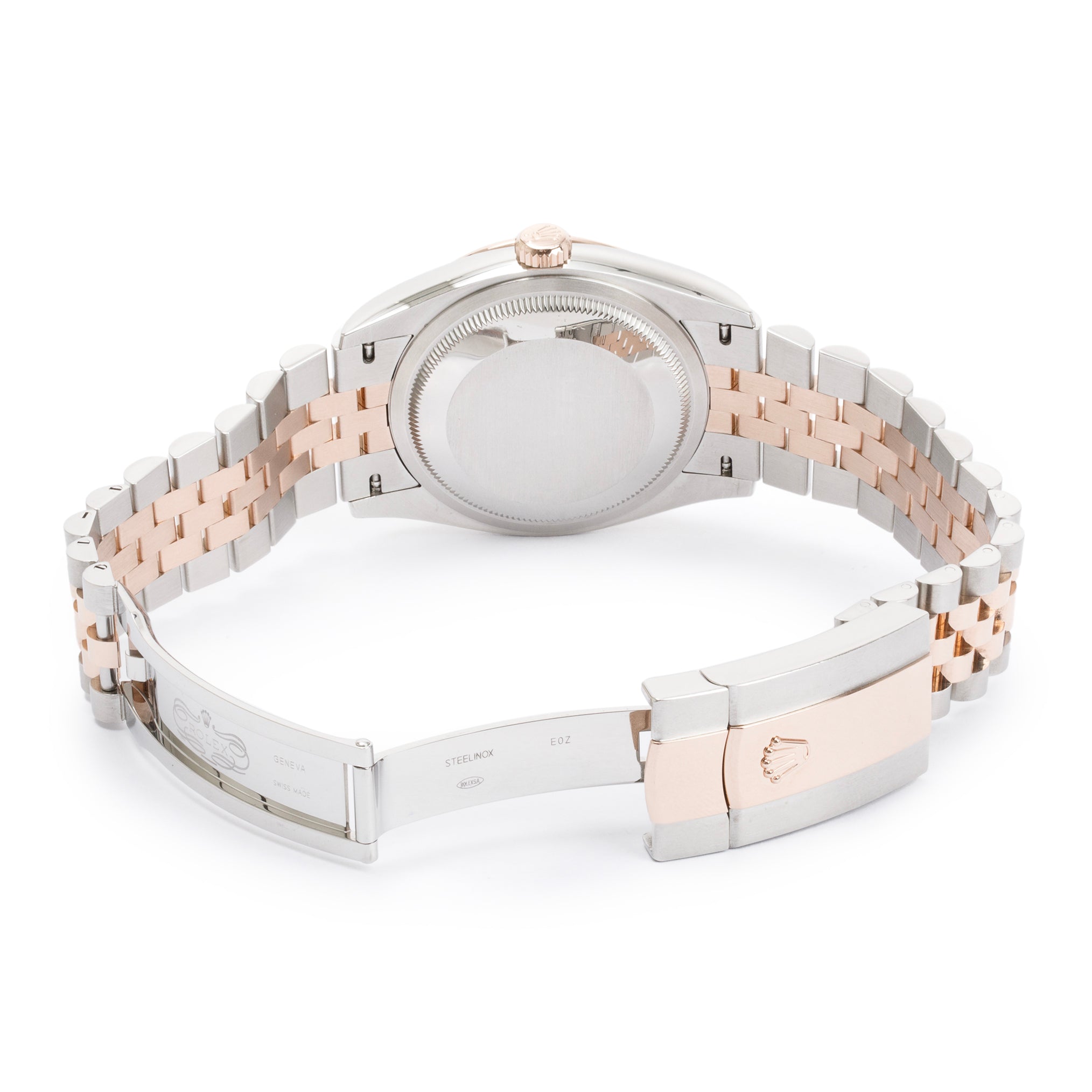 Rolex Stainless Steel & 18k Everose Gold Diamond Dial Datejust 36 MM Watch w/ Box & Papers