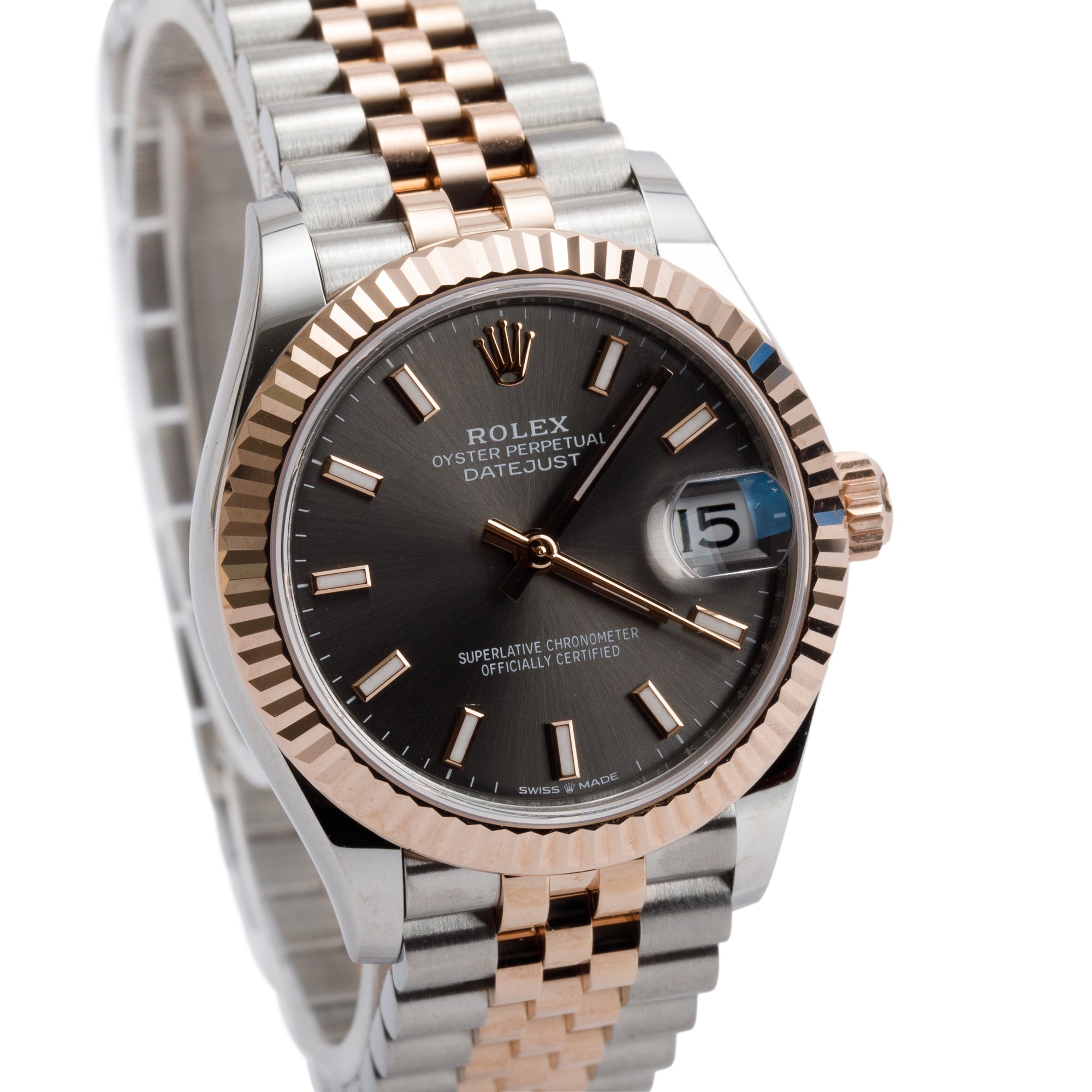 Rolex Stainless Steel & 18k Rose Gold Datejust 31 MM Watch 278271 w/ Box & Papers