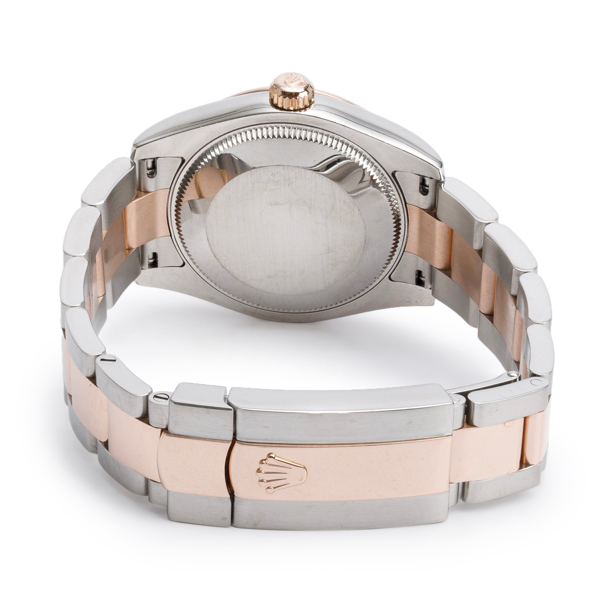 Rolex Stainless Steel & 18k Rose Gold Datejust 31 MM Watch Black Roman Numeral Dial 178271