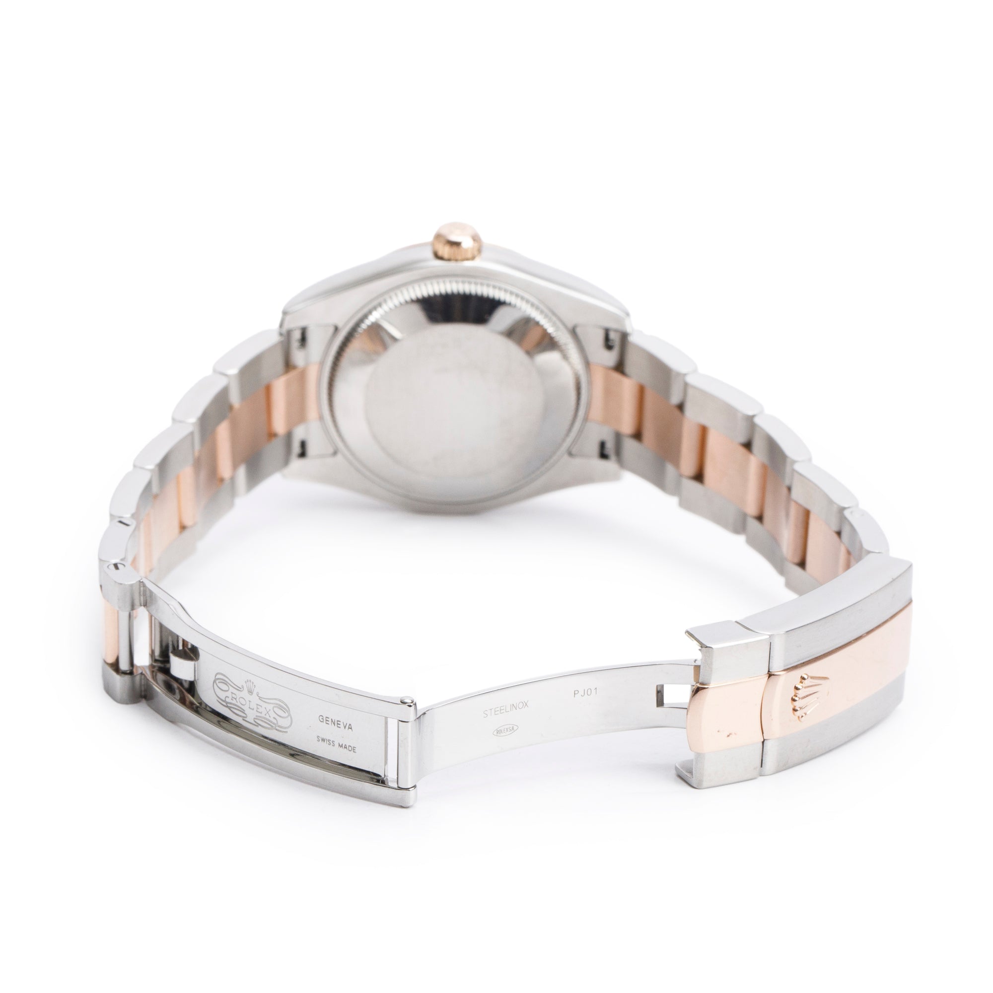 Rolex Stainless Steel & 18k Rose Gold Datejust 31 MM Watch Black Roman Numeral Dial 178271