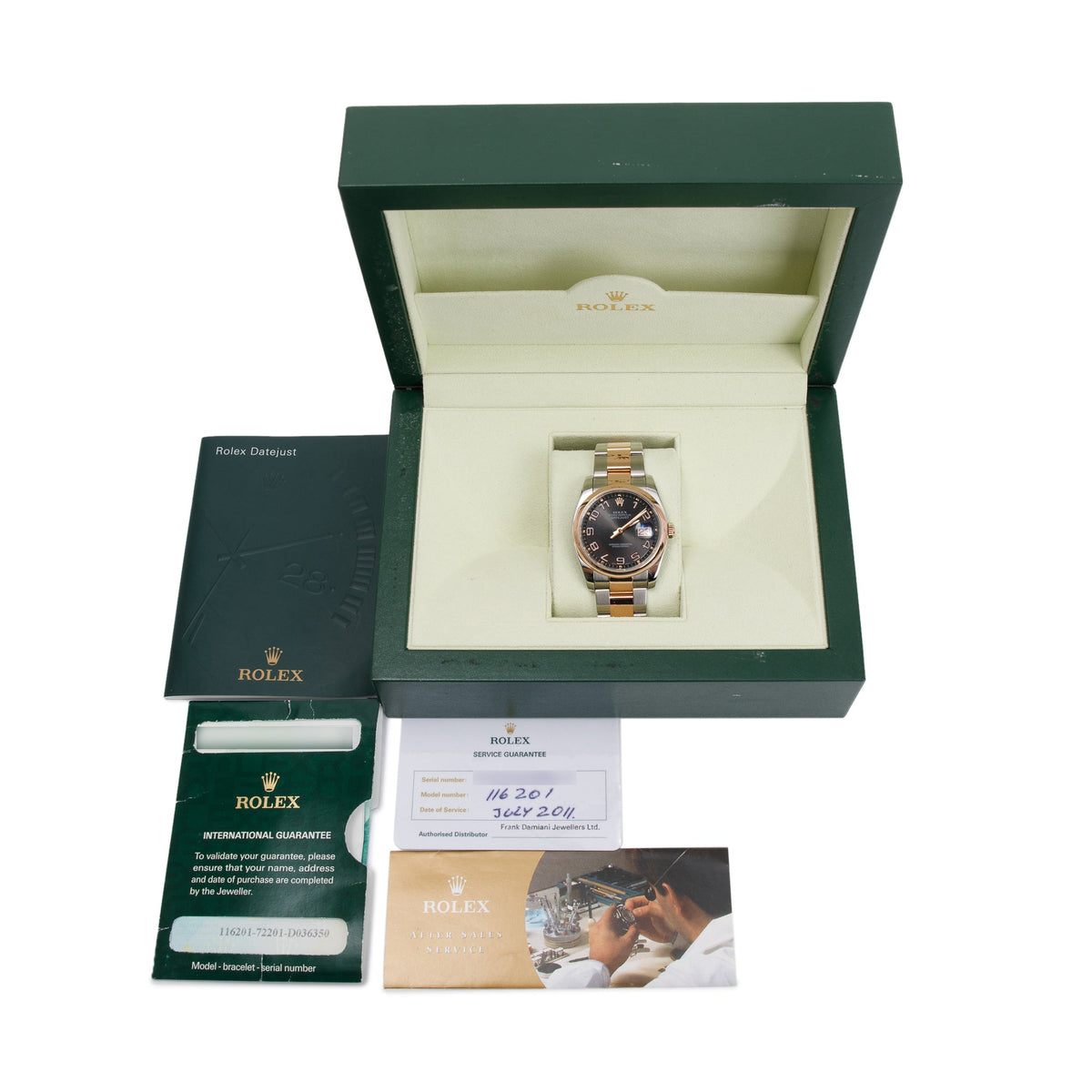 Rolex Stainless Steel & 18k Rose Gold Datejust 36 MM Watch w/ Box & Papers