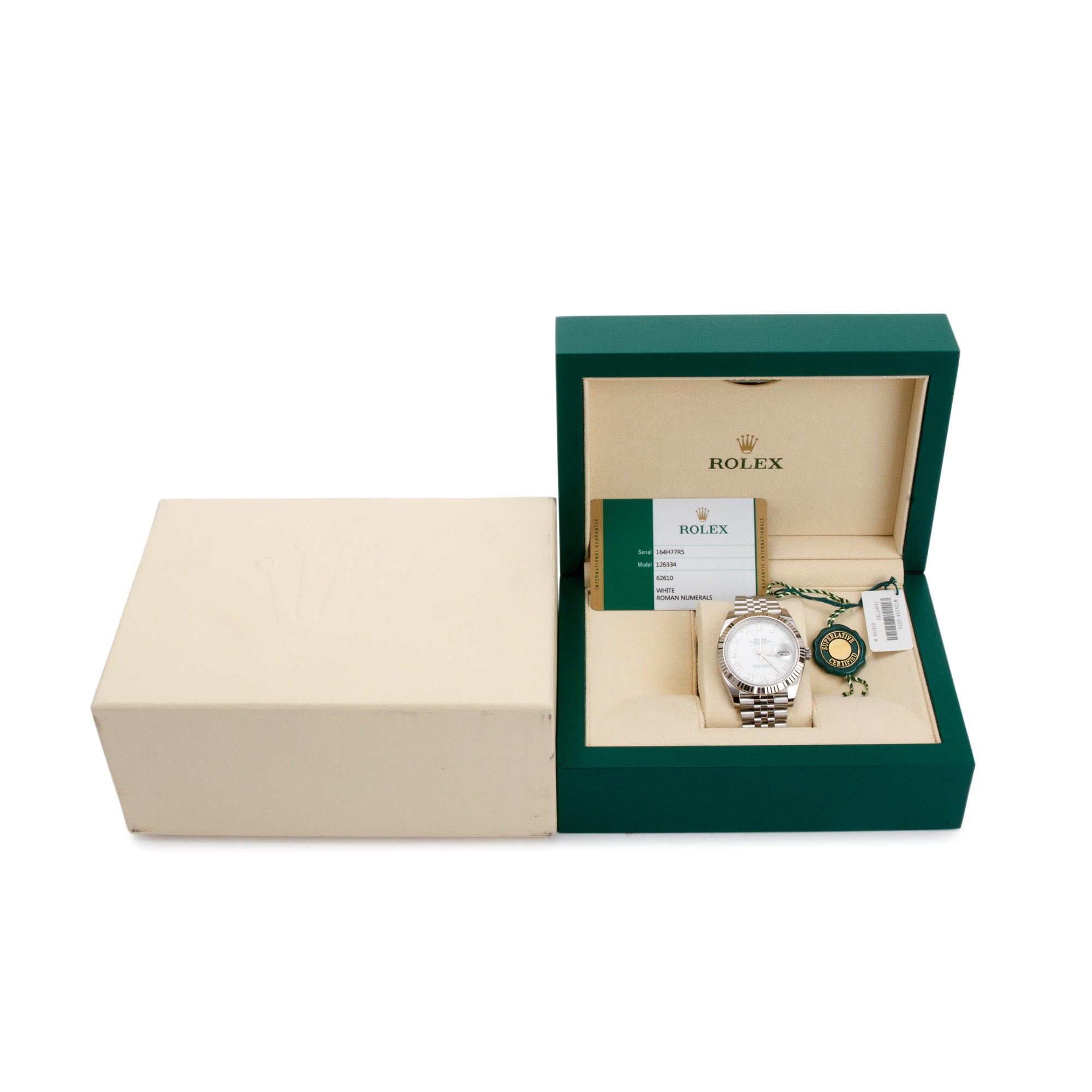 Rolex Stainless Steel & 18k White Gold Datejust 41 mm Watch w/ Box & Papers