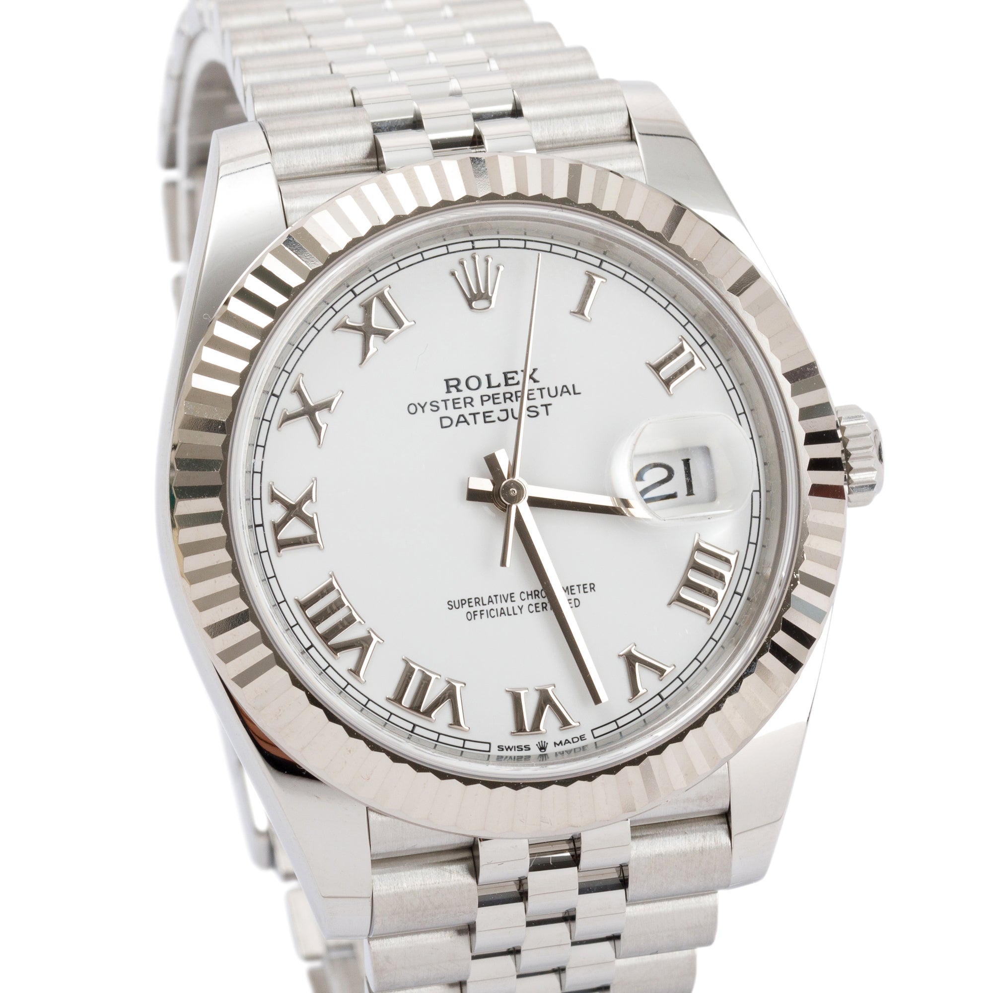Rolex Stainless Steel & 18k White Gold Datejust 41 mm Watch w/ Box & Papers