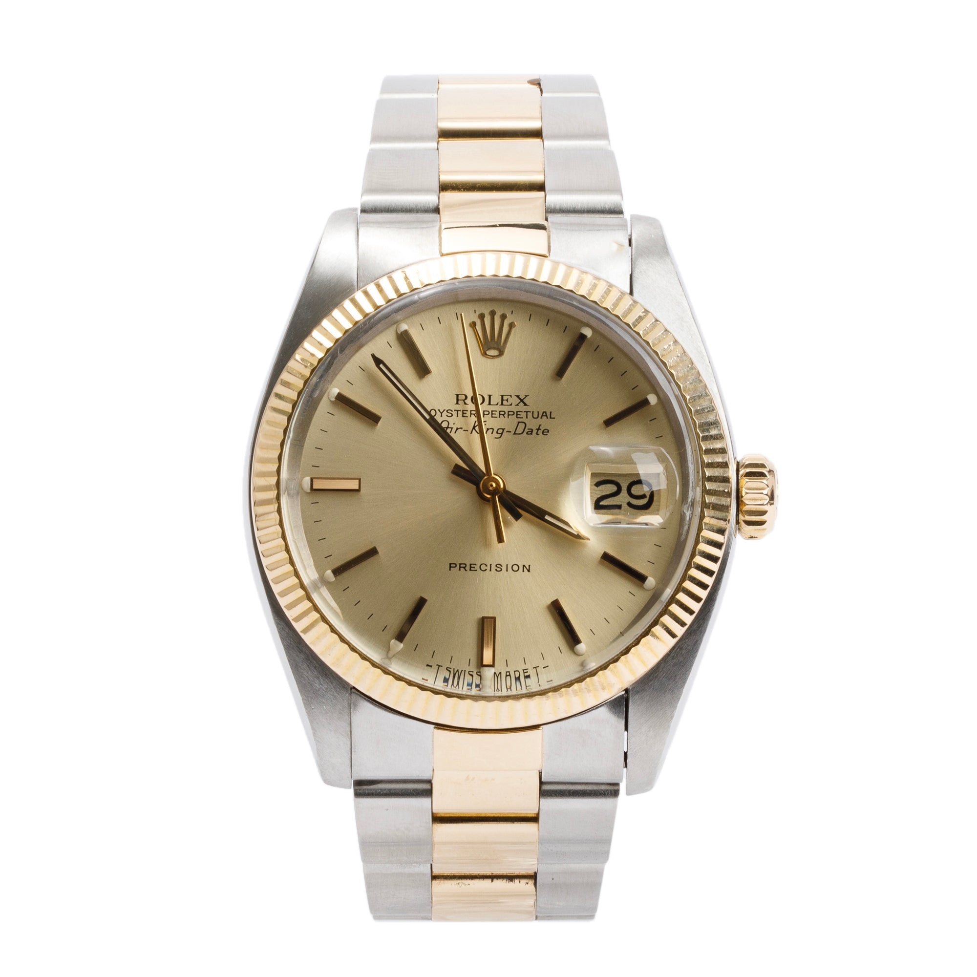 Rolex Stainless Steel & 18k Yellow Gold Air King Date 34 MM Watch 5701 w/ Box & Papers