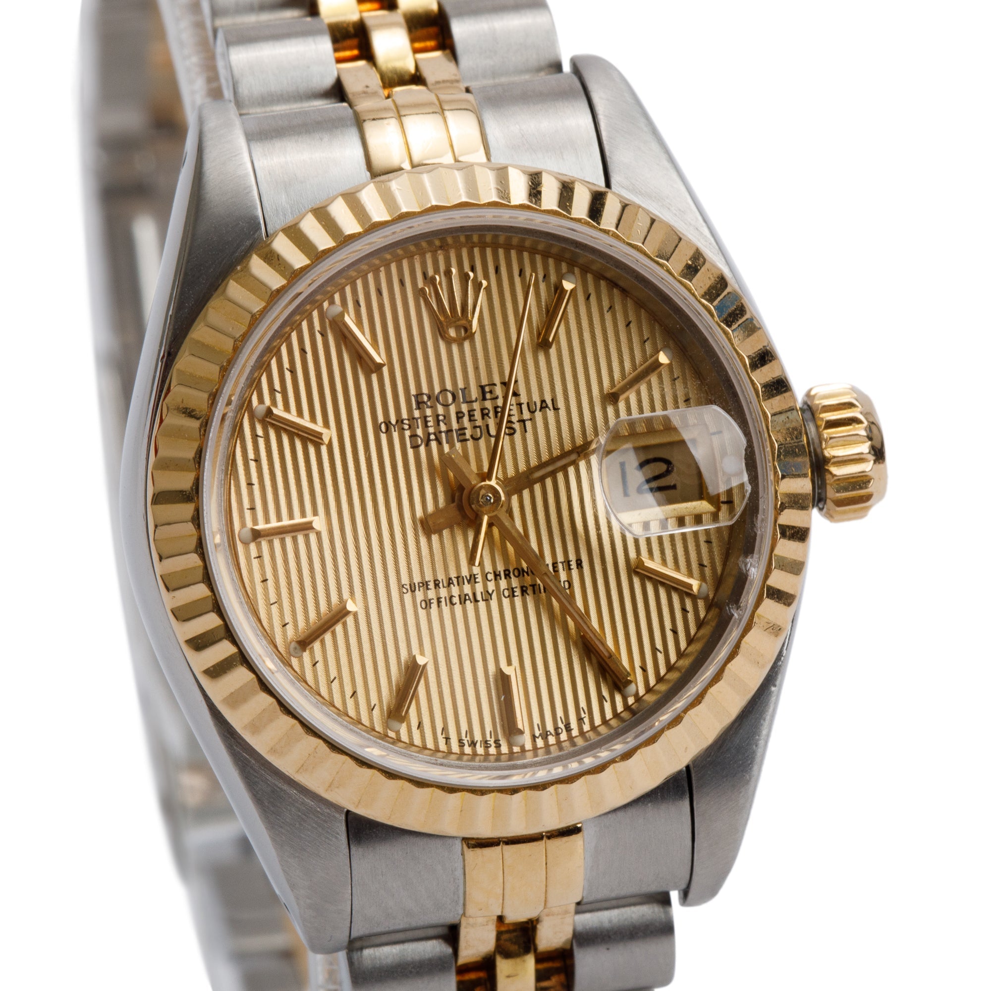 Rolex Stainless Steel & 18k Yellow Gold Date 26 MM Watch 69173 w/ Box & Papers