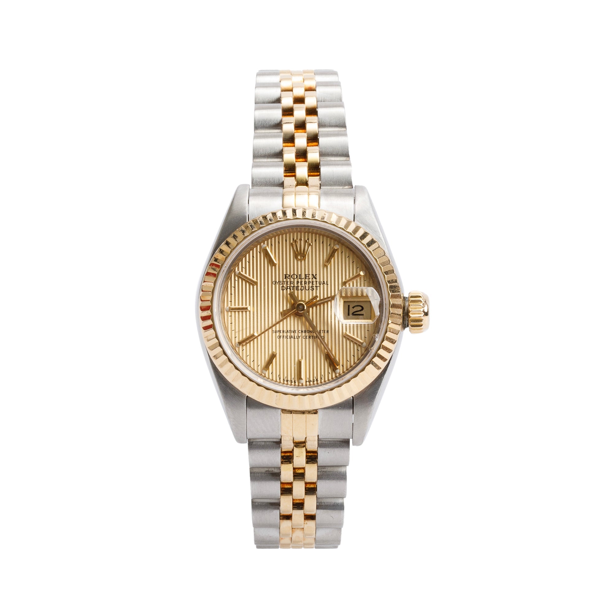 Rolex Stainless Steel & 18k Yellow Gold Date 26 MM Watch 69173 w/ Box & Papers