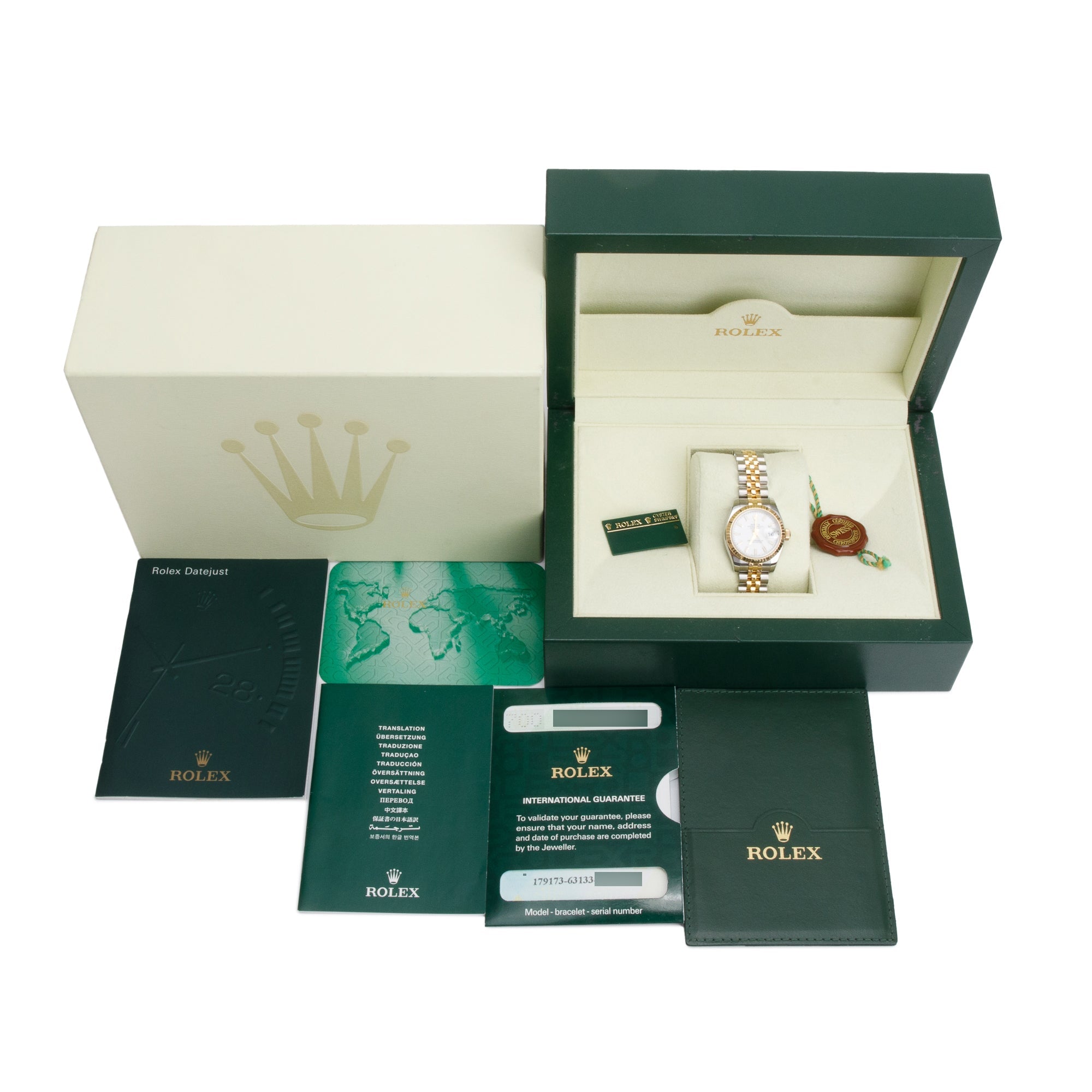 Rolex Stainless Steel & 18k Yellow Gold Datejust 26 MM Watch 179173 w/ Box & Papers