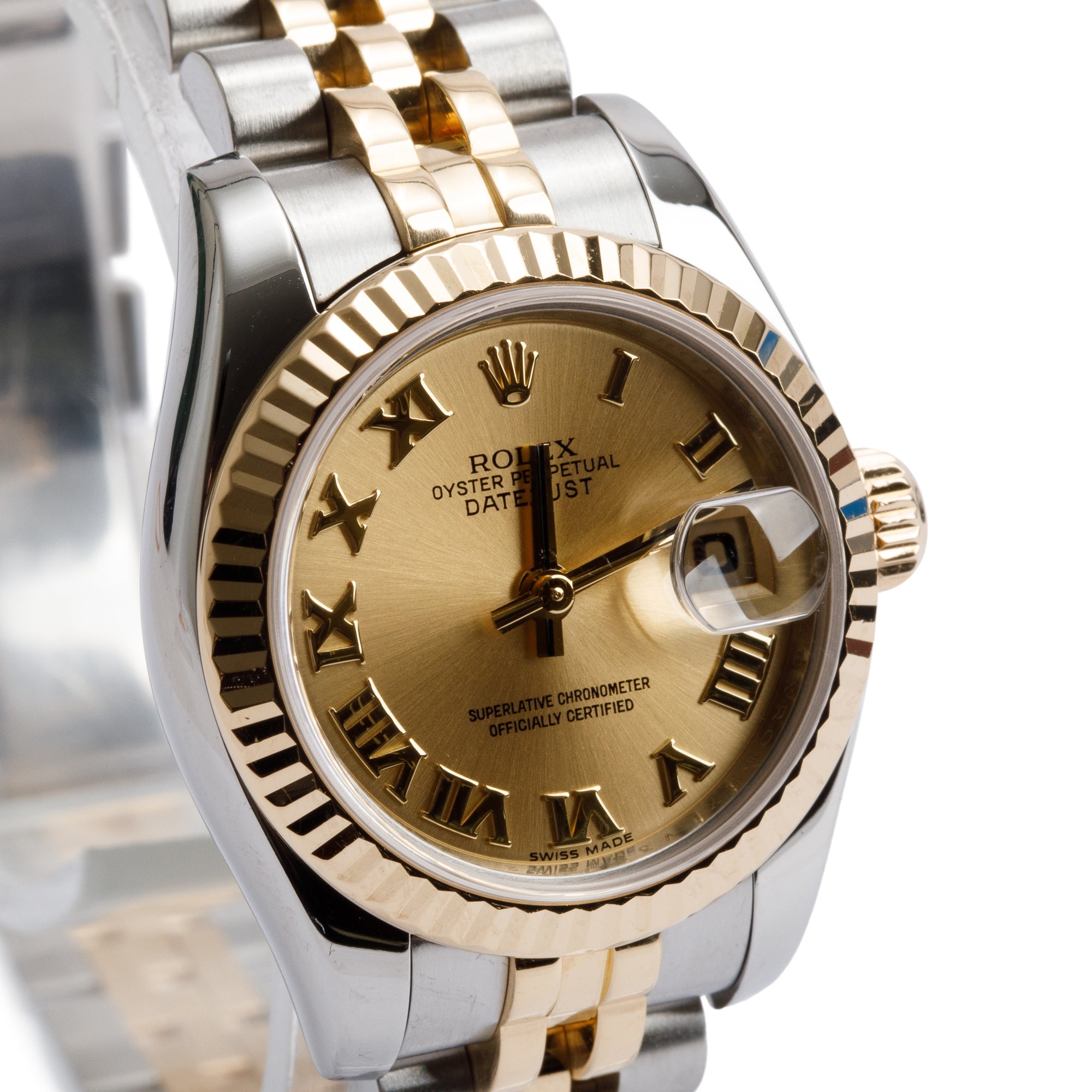 Rolex Stainless Steel & 18k Yellow Gold Datejust 26 MM Watch 179173 w/ Box & Papers