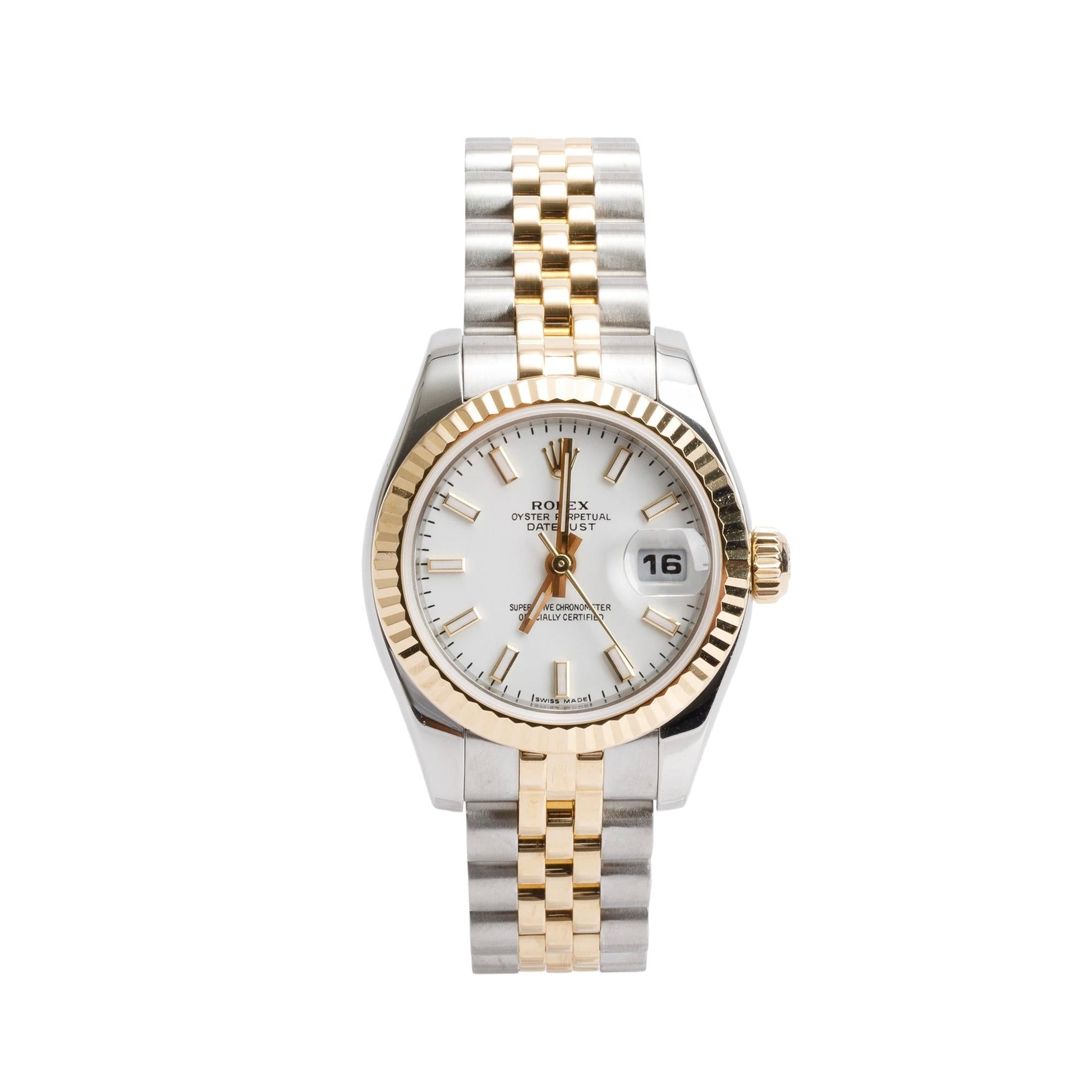 Rolex Stainless Steel & 18k Yellow Gold Datejust 26 MM Watch 179173 w/ Box & Papers