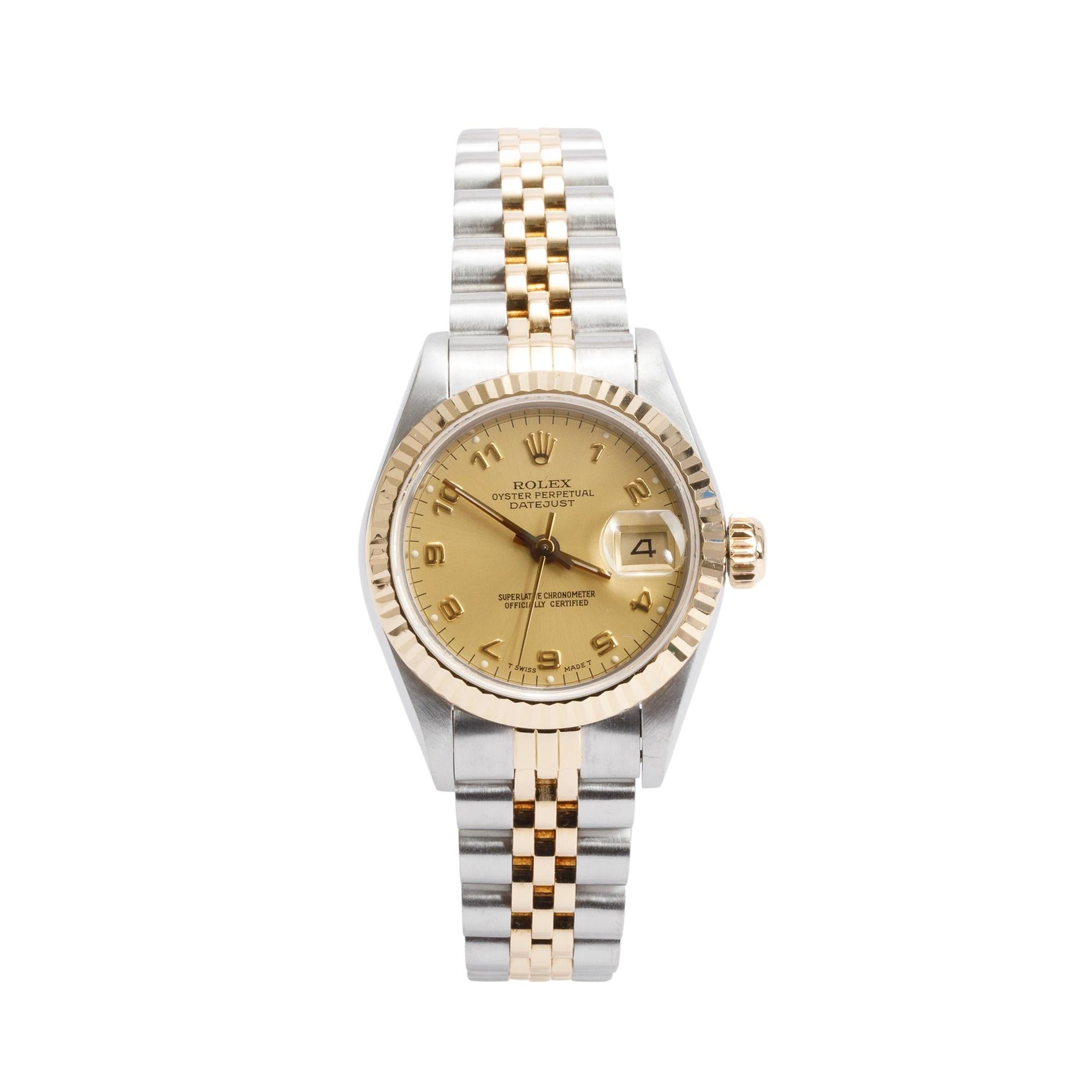 Rolex Stainless Steel & 18k Yellow Gold Datejust 26 MM Watch 69173