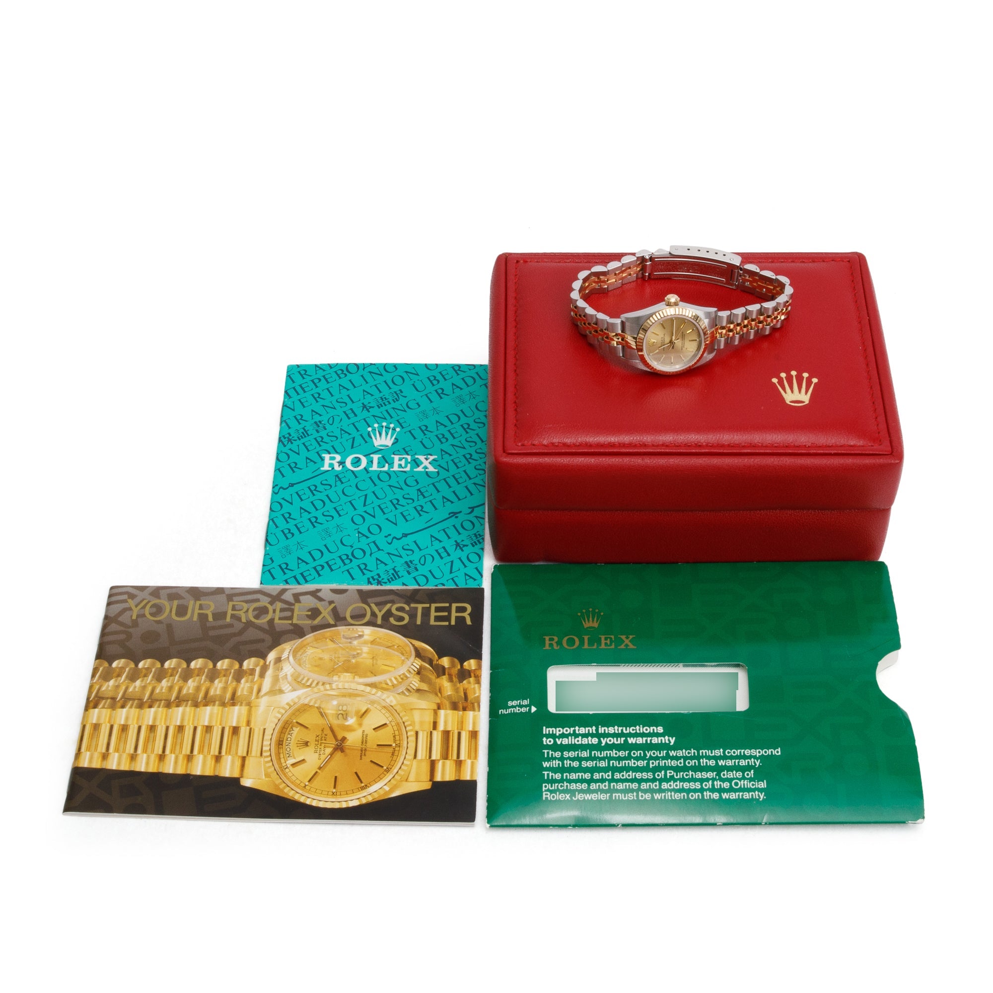 Rolex Stainless Steel & 18k Yellow Gold Datejust 26 MM Watch 76193 w/ Box & Papers