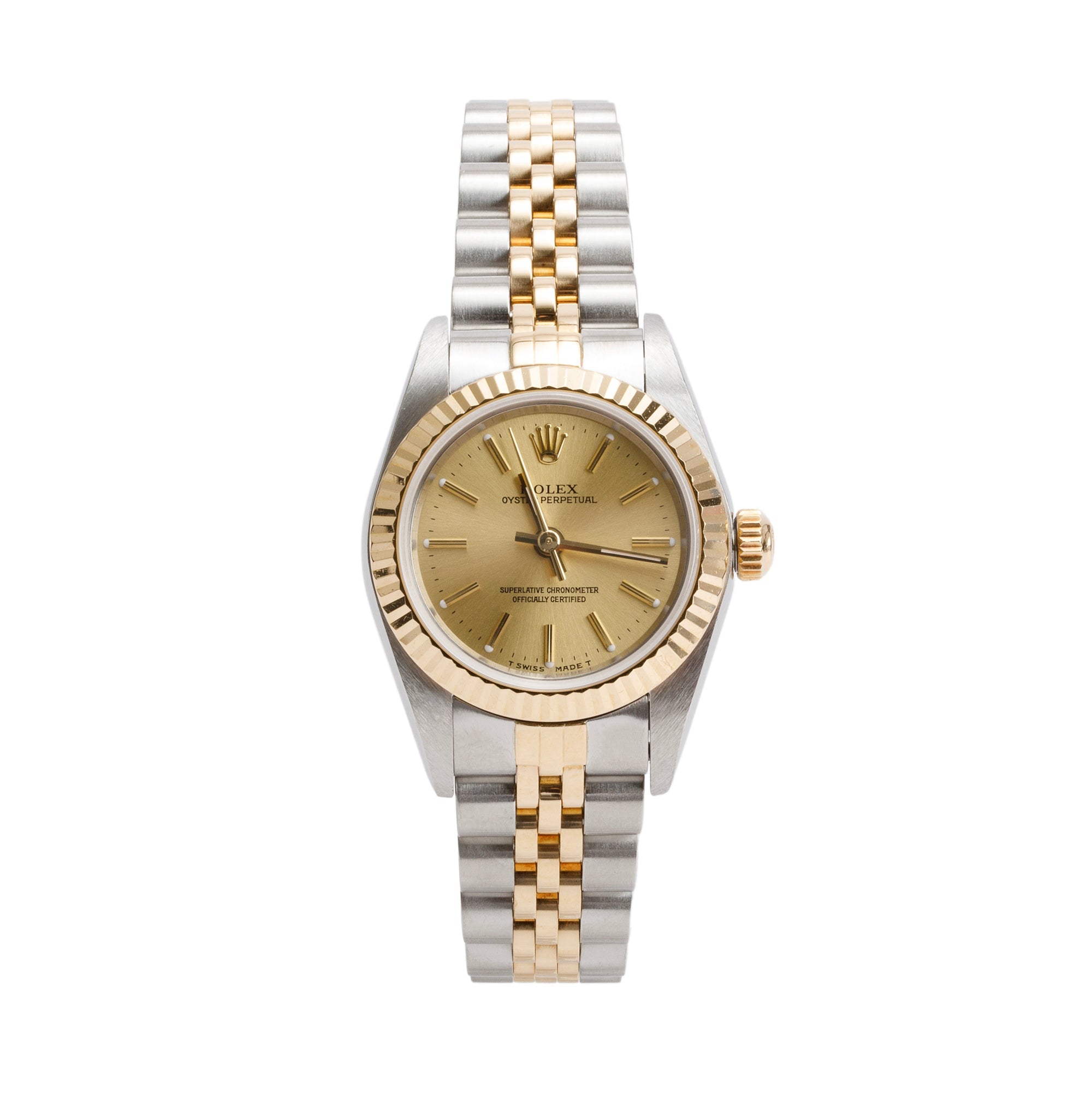 Rolex Stainless Steel & 18k Yellow Gold Datejust 26 MM Watch 76193 w/ Box & Papers