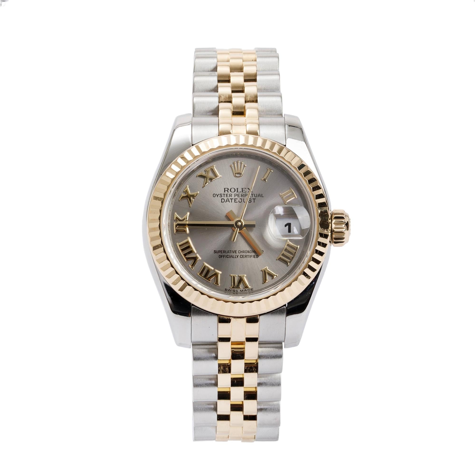 Rolex Stainless Steel & 18k Yellow Gold Datejust 26 mm Watch w/ Papers