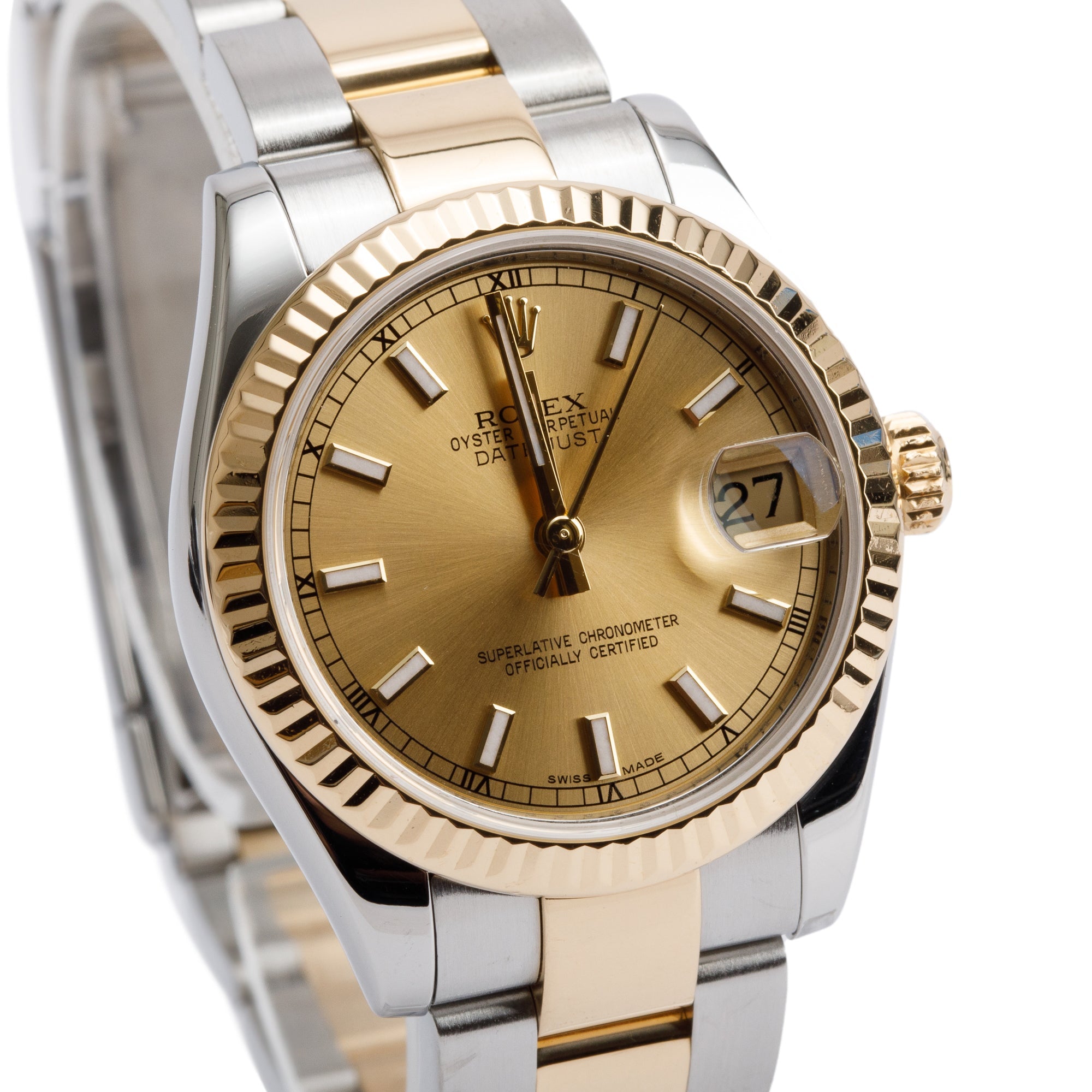 Rolex Stainless Steel & 18k Yellow Gold Datejust 31 MM Watch 178273