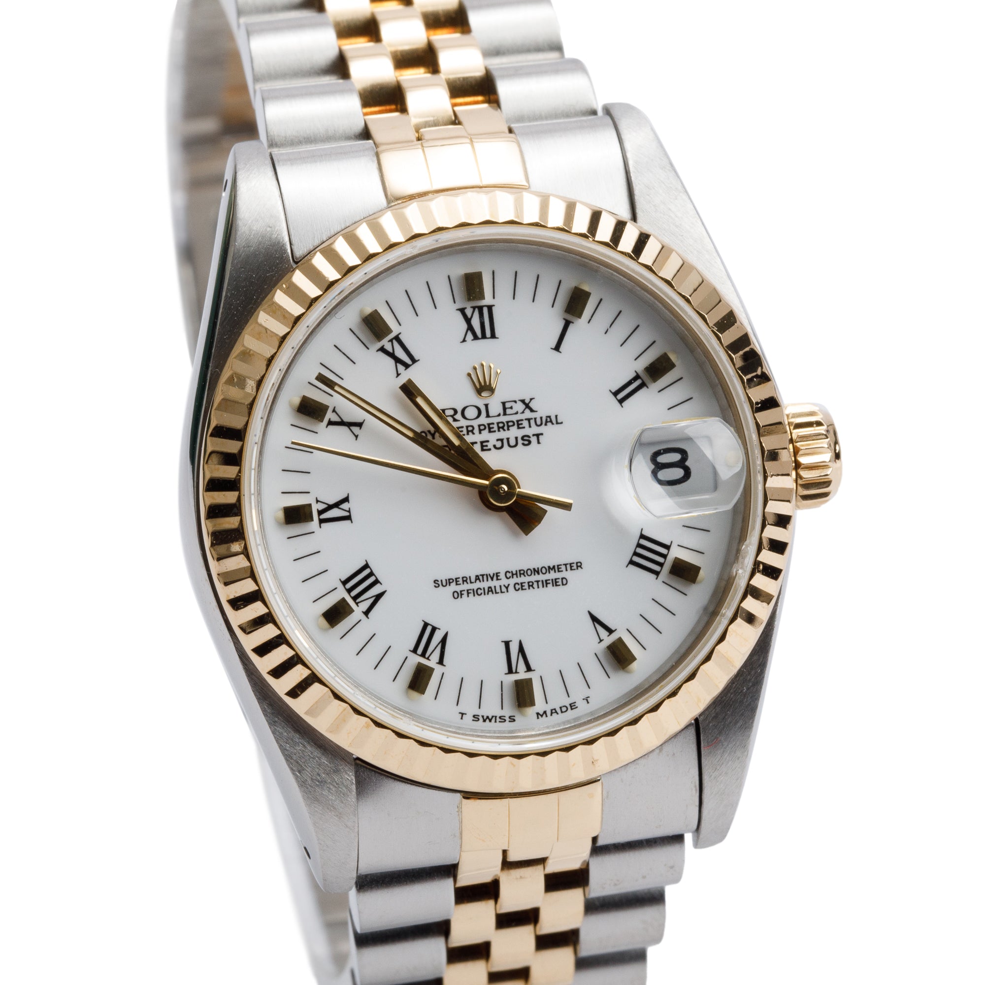 Rolex Stainless Steel & 18k Yellow Gold Datejust 31 MM Watch White Dial 68273