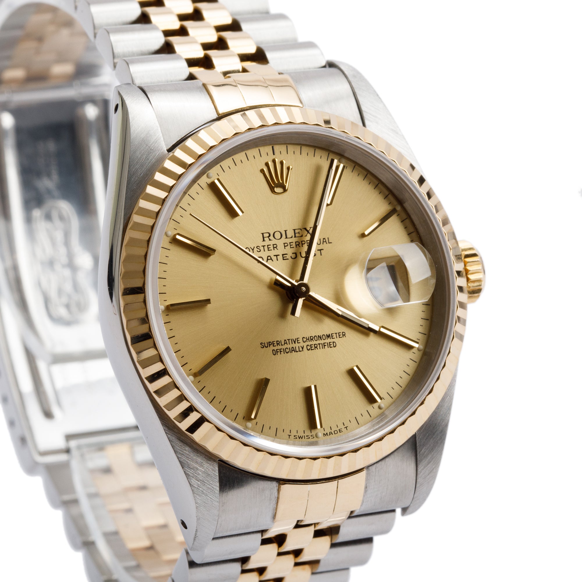 Rolex Stainless Steel & 18k Yellow Gold Datejust 36 MM Watch 16233 w/ Box & Papers