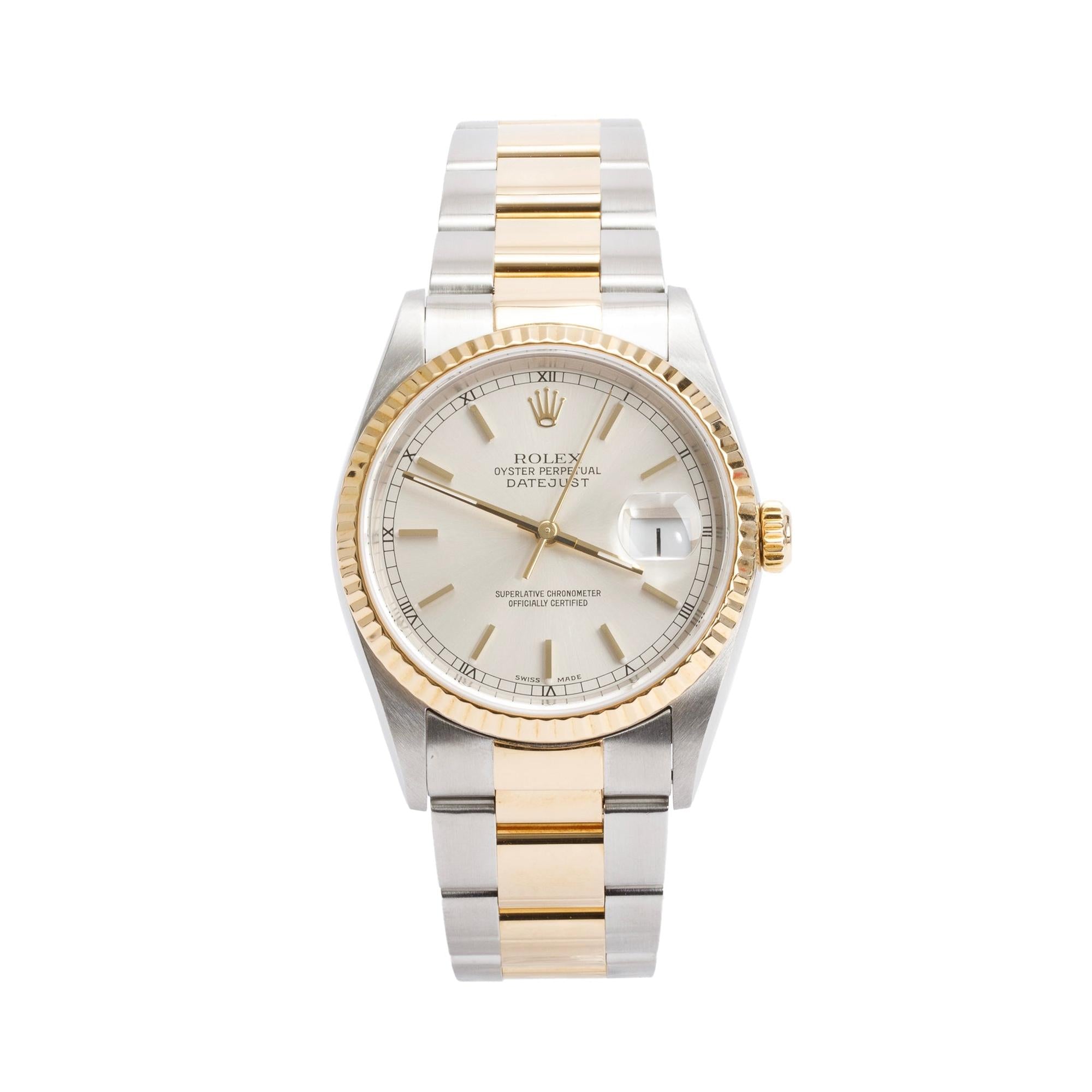 Rolex Stainless Steel & 18k Yellow Gold Datejust 36 MM Watch 16233