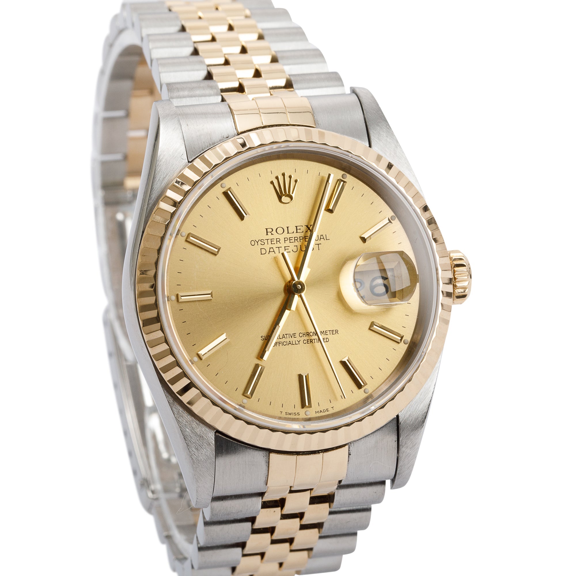 Rolex Stainless Steel & 18k Yellow Gold Datejust 36 MM Watch w/ Box & Papers