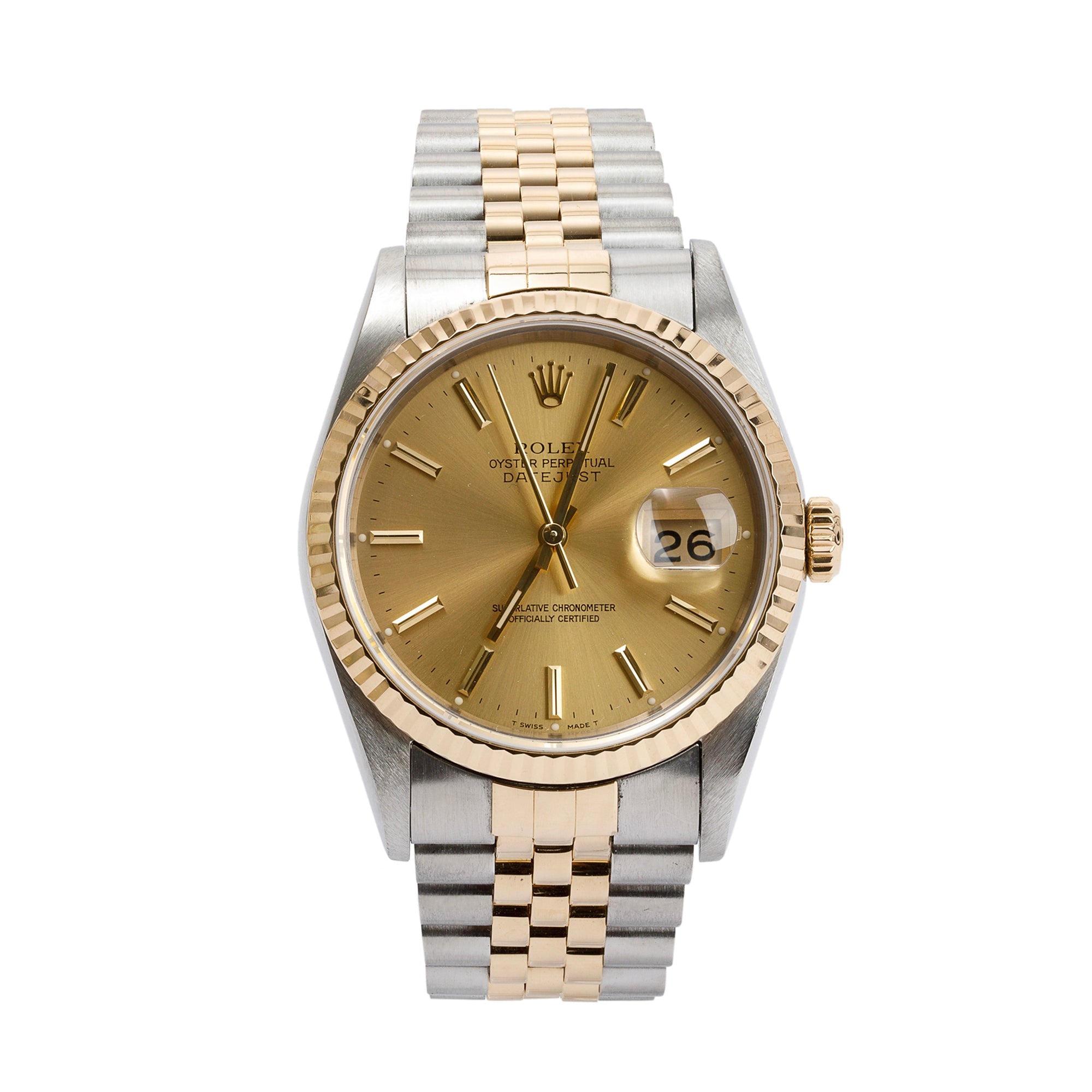 Rolex Stainless Steel & 18k Yellow Gold Datejust 36 MM Watch w/ Box & Papers