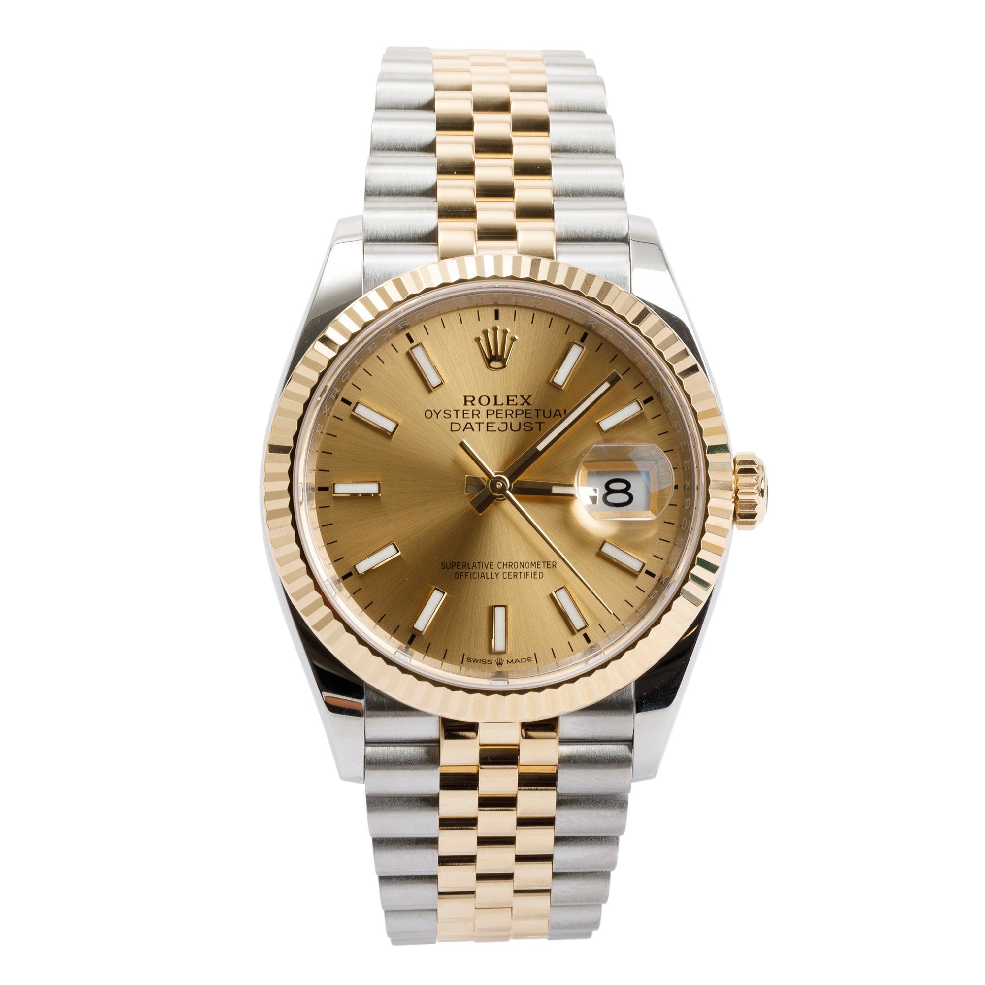 Rolex Stainless Steel & 18k Yellow Gold Datejust 36 MM Watch w/ Box & Papers