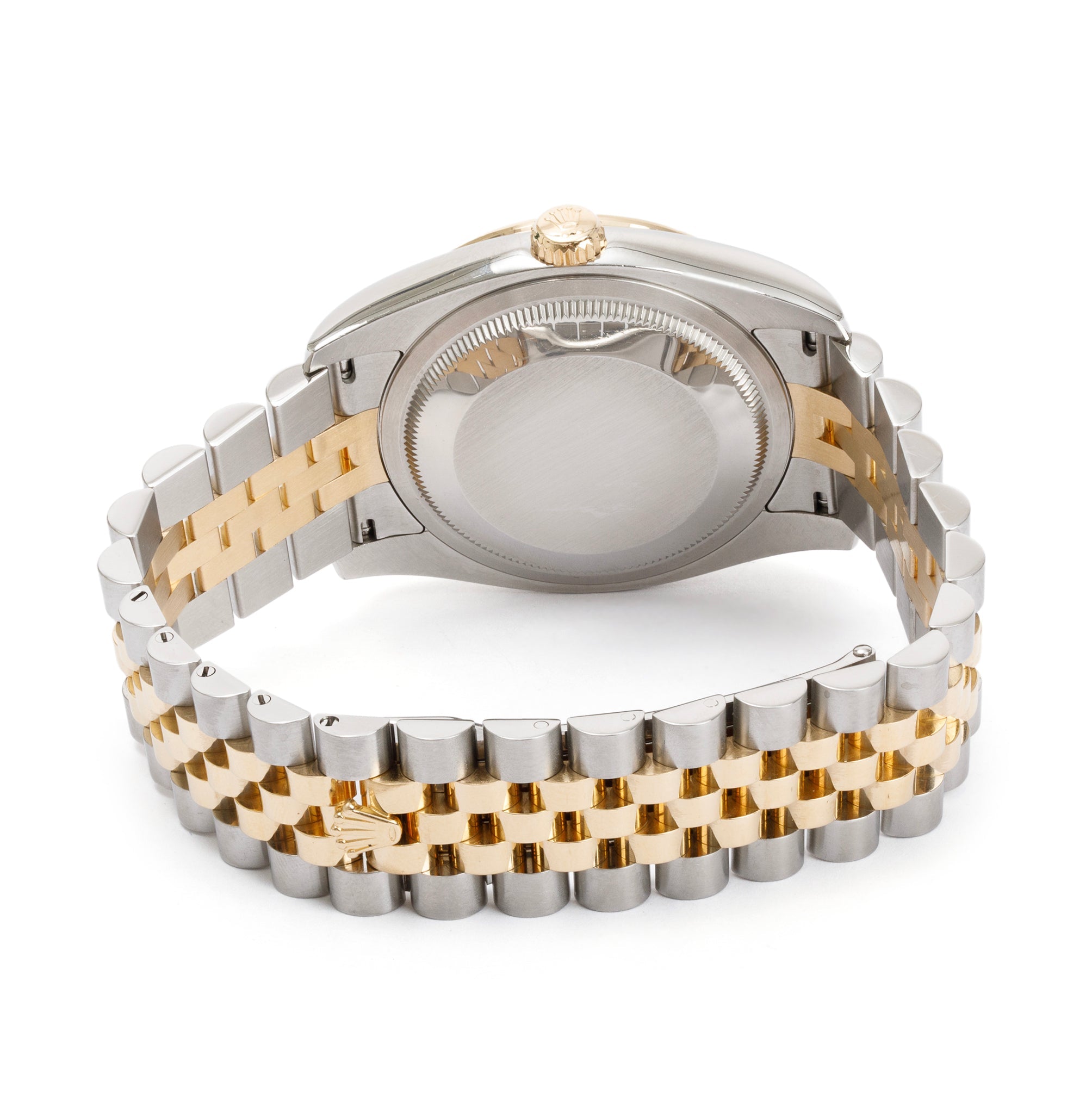 Rolex Stainless Steel & 18k Yellow Gold Diamond Bezel & Mother of Pearl Diamond Dial Datejust 36 MM Watch w/ Box & Papers