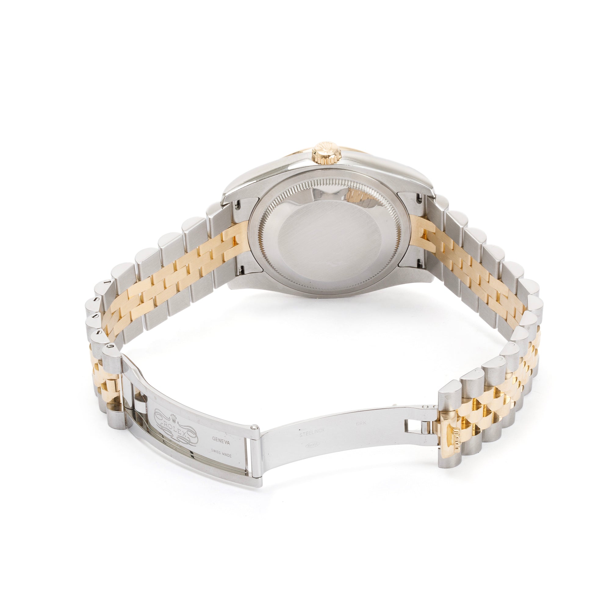 Rolex Stainless Steel & 18k Yellow Gold Diamond Bezel & Mother of Pearl Diamond Dial Datejust 36 MM Watch w/ Box & Papers