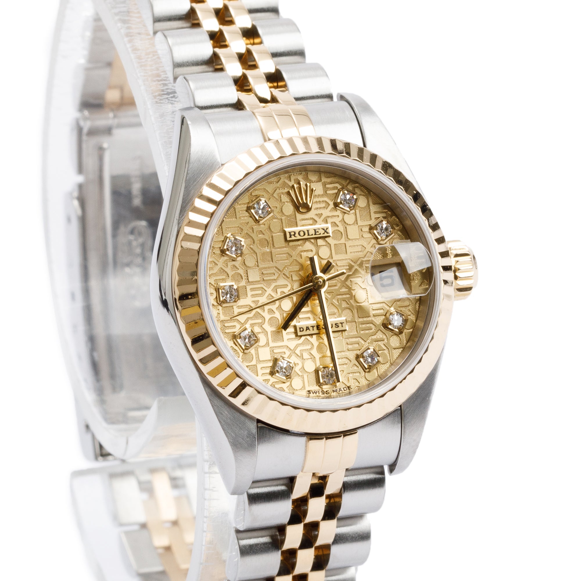 Rolex Stainless Steel & 18k Yellow Gold Diamond Dial Datejust 26 MM Watch