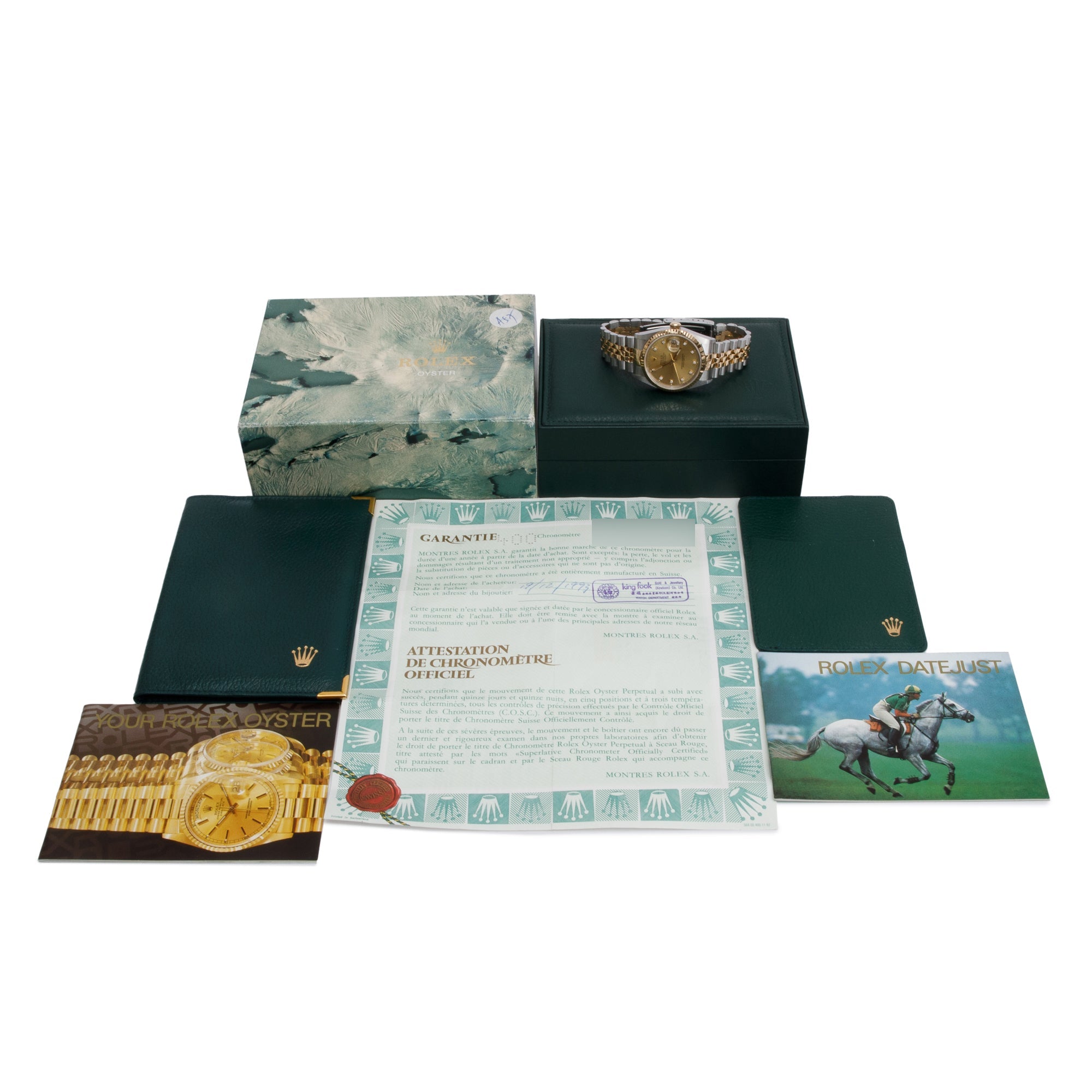 Rolex Stainless Steel & 18k Yellow Gold Diamond Dial Datejust 36 MM Watch 16233 w/ Box & Papers