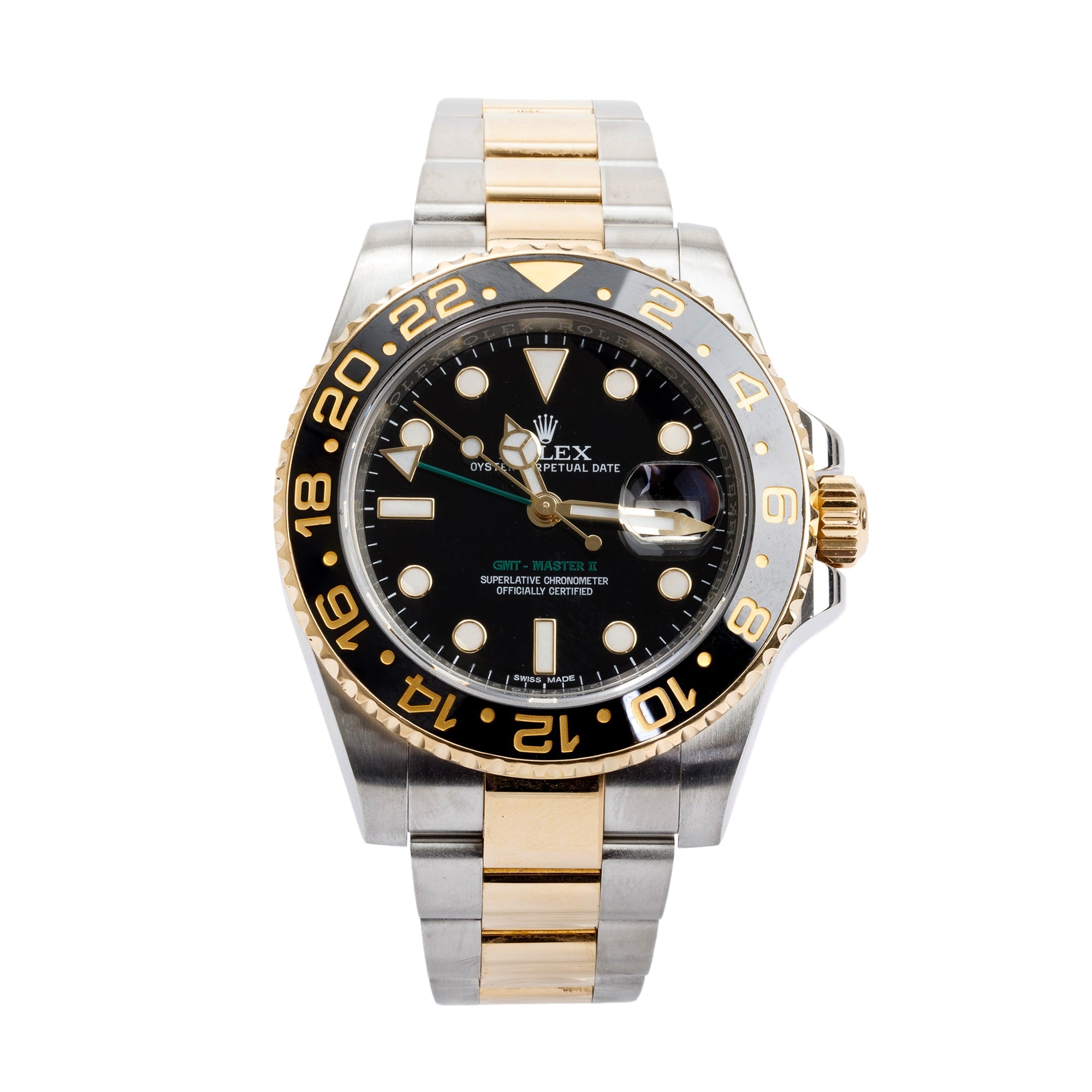 Rolex Stainless Steel & 18k Yellow Gold GMT-Master II 40 MM Watch w/ Box & Papers