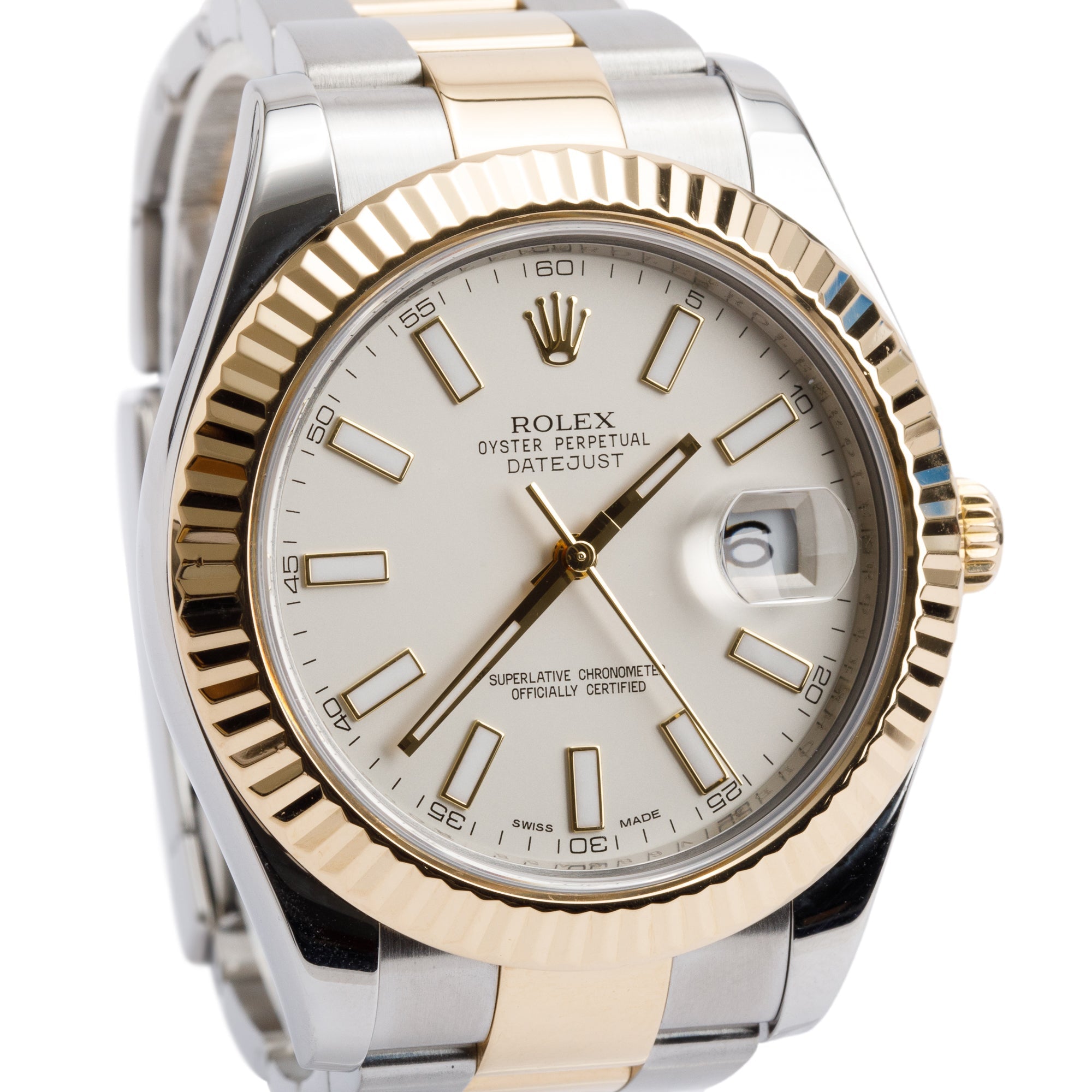Rolex Stainless Steel & 18k Yellow Gold Oyster Perpetual Datejust 41 MM Watch 116333 w/ Box