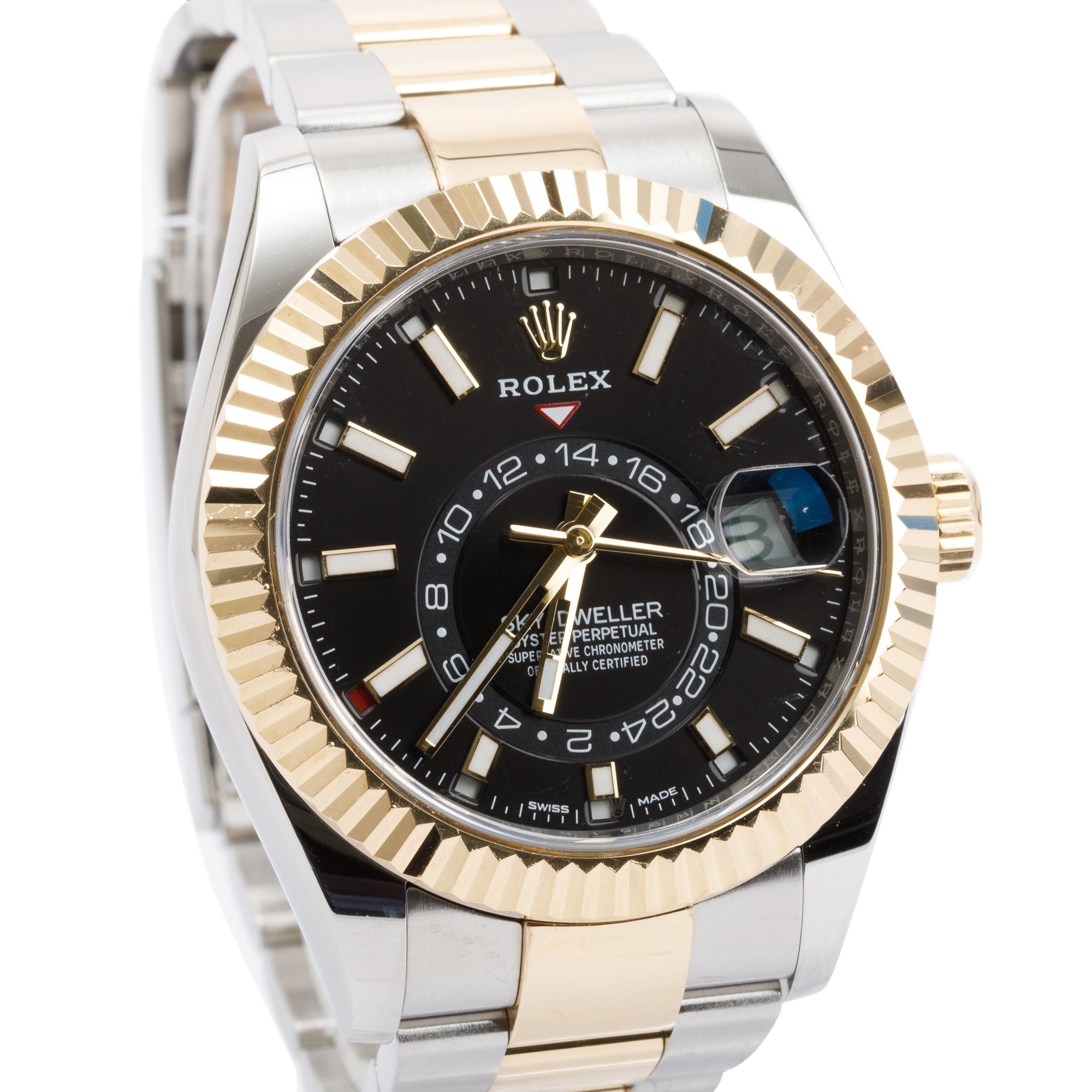 Rolex Stainless Steel & 18k Yellow Gold Sky-Dweller 42 MM Date Watch w/ Box & Papers