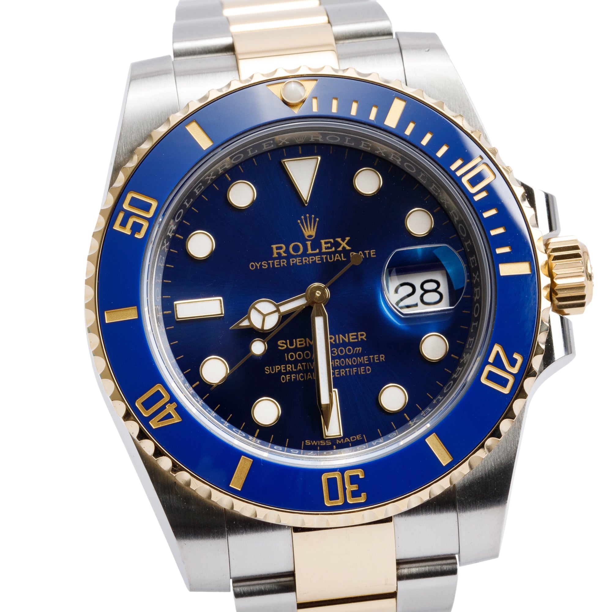 Rolex Stainless Steel & 18k Yellow Gold Submariner Date 40 MM Automatic Watch 116613LB w/ Box & Papers