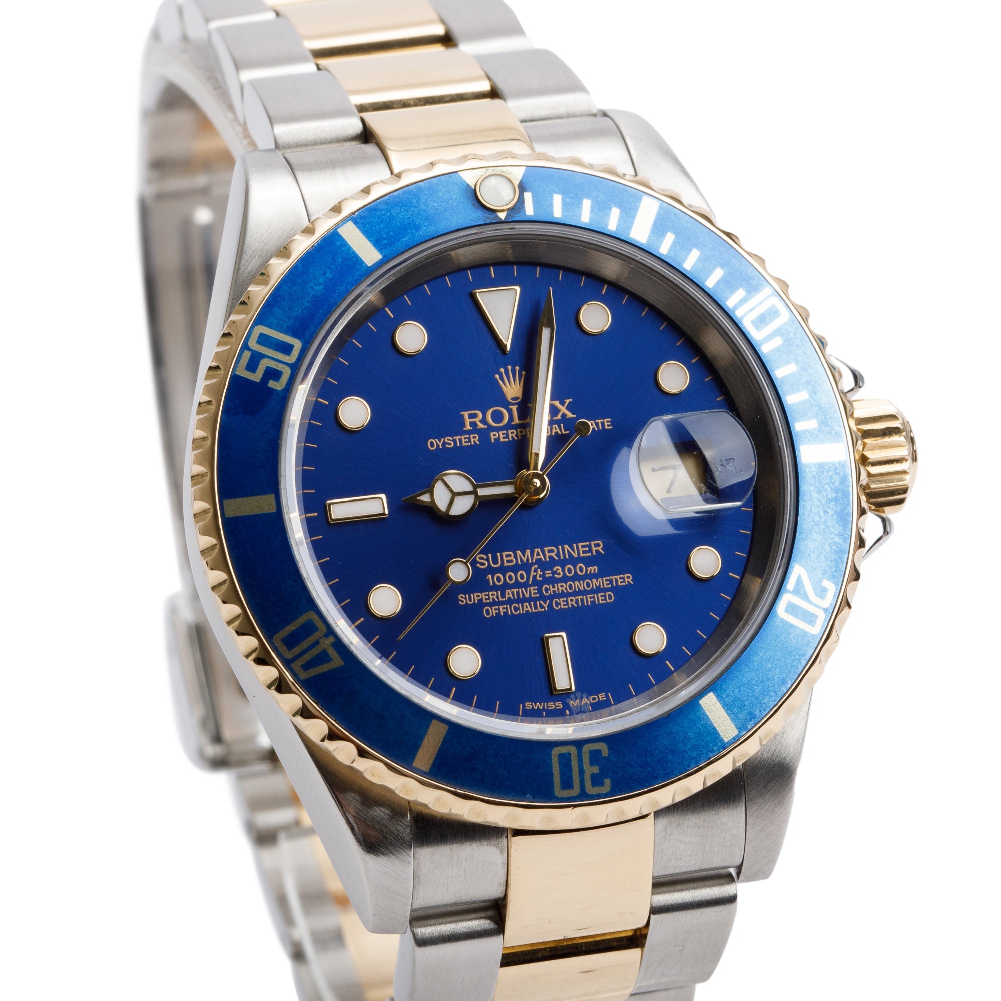 Rolex Stainless Steel & 18k Yellow Gold Submariner Date 40 MM Automatic Watch 16613 w/ Box & Papers