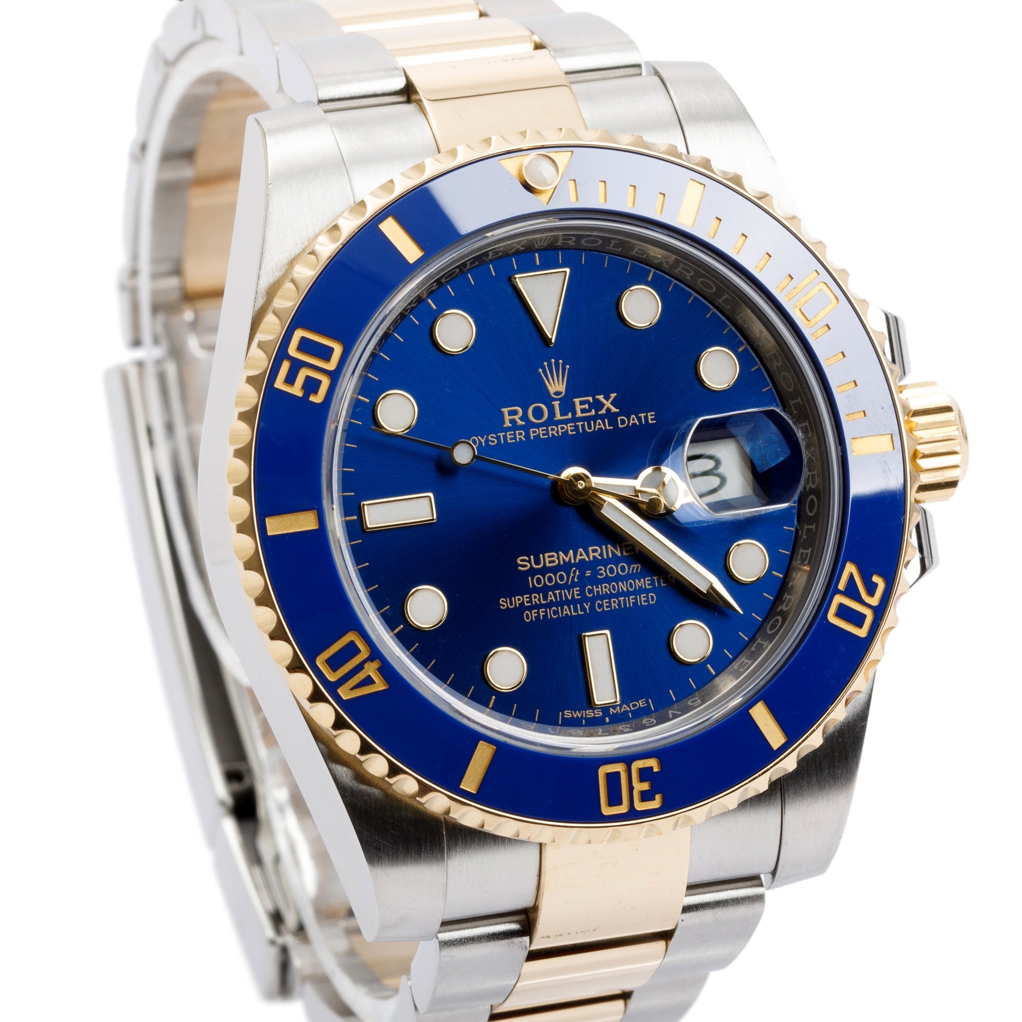 Rolex Stainless Steel & 18k Yellow Gold Submariner Date 40 MM Automatic Watch w/ Box & Papers