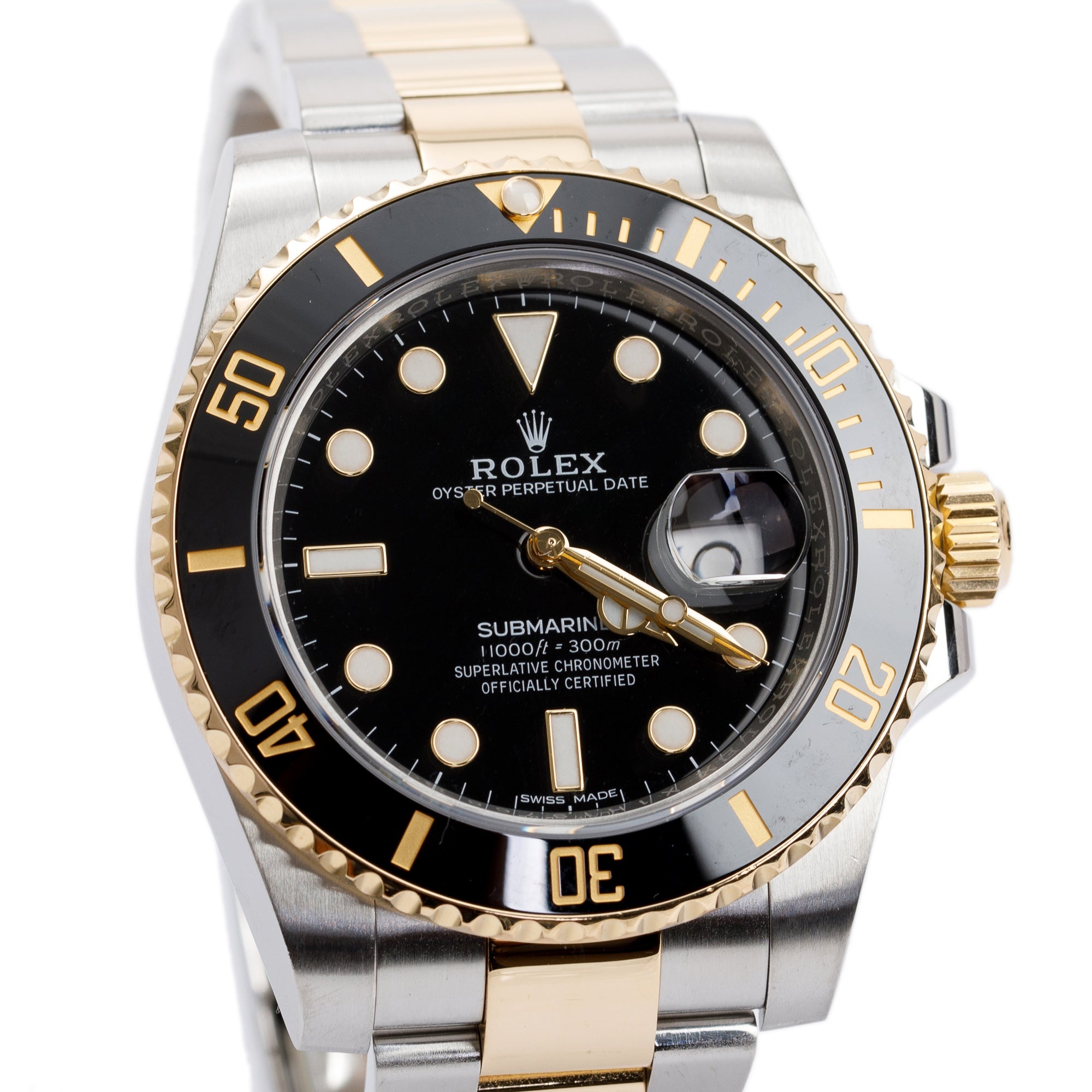 Rolex Stainless Steel & 18k Yellow Gold Submariner Date 40 MM Automatic Watch w/ Box & Papers