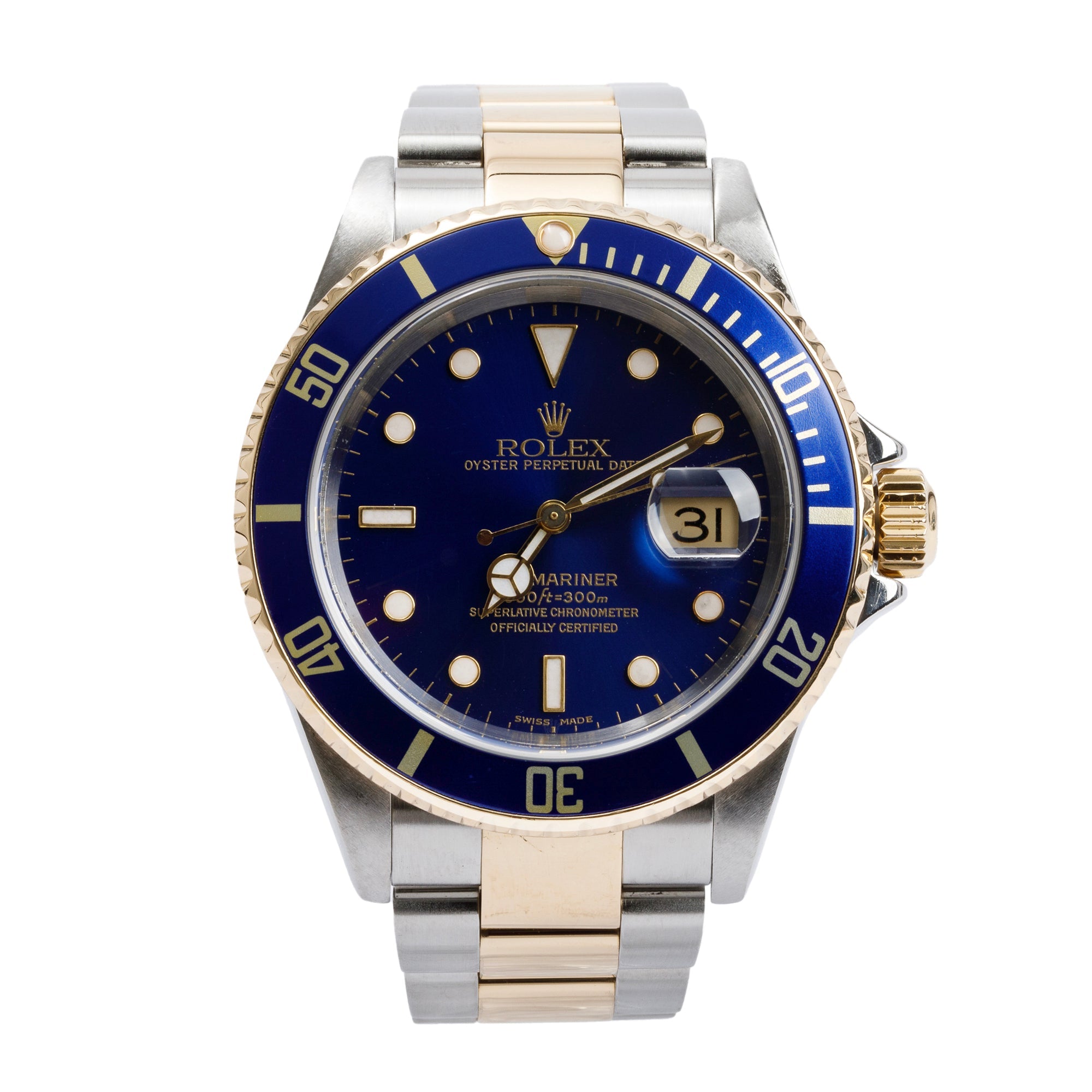 Rolex Stainless Steel & 18k Yellow Gold Submariner Date 40 MM Automatic Watch w/ Box & Papers