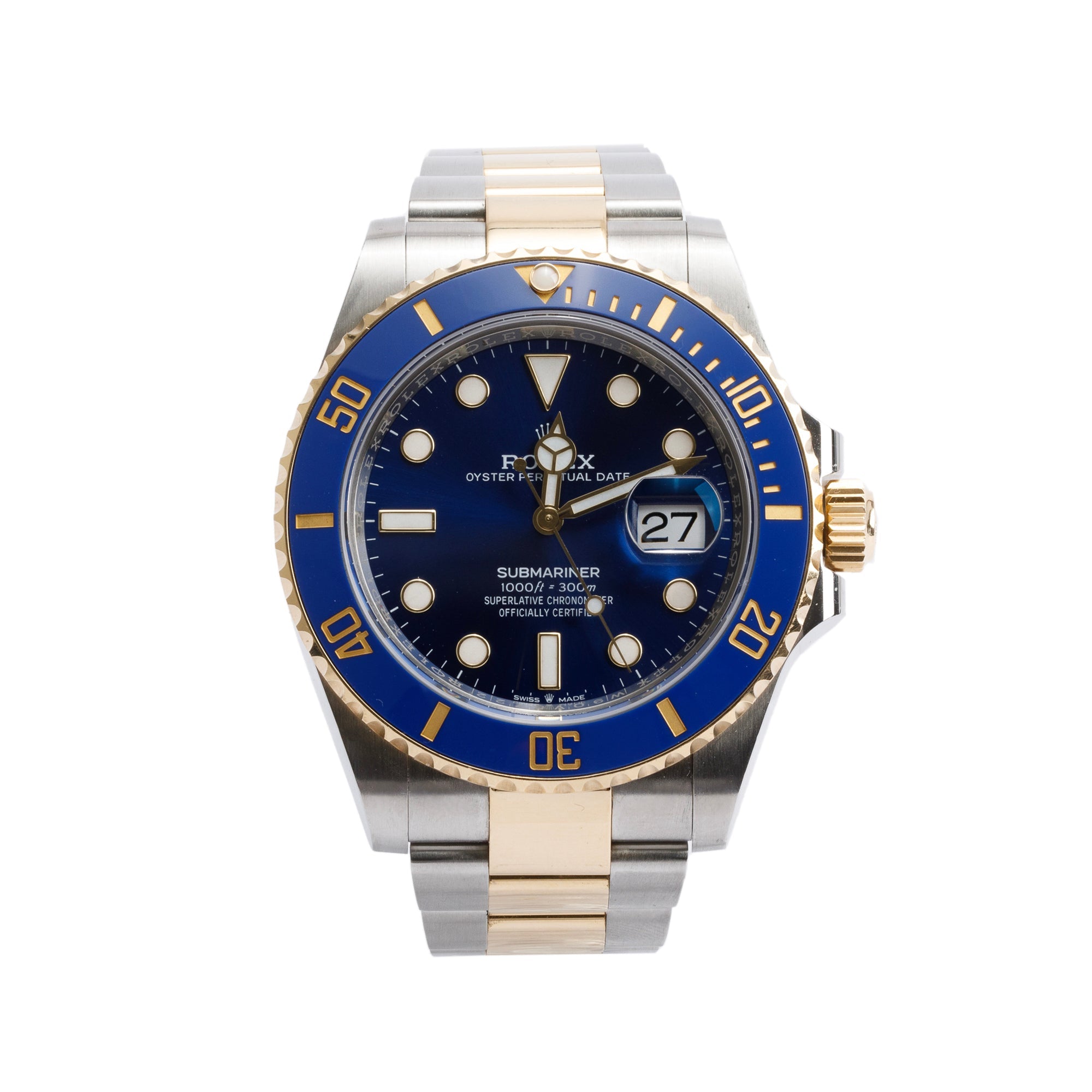 Rolex Stainless Steel & 18k Yellow Gold Submariner Date 41 MM Automatic Watch 126613LB w/ Papers