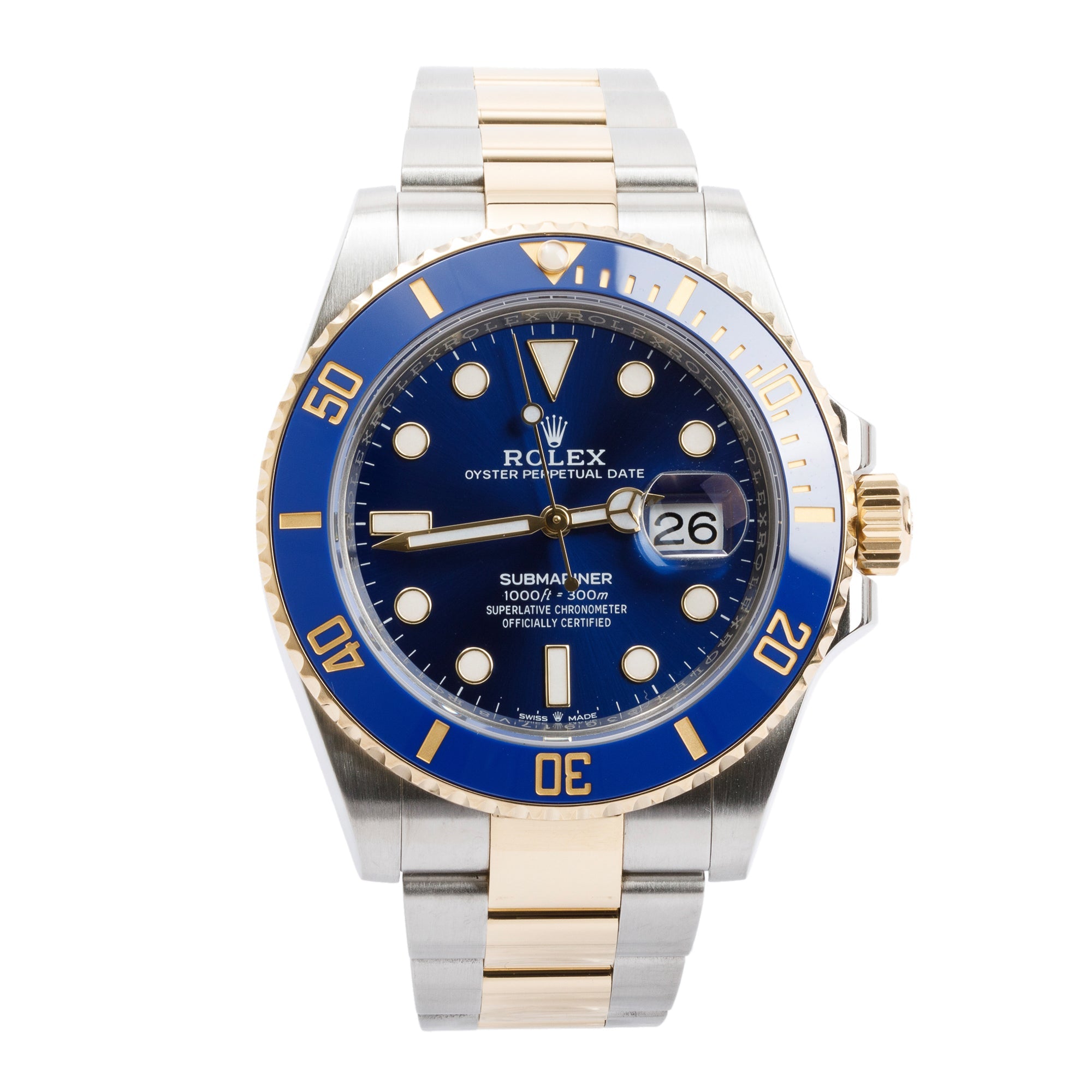 Rolex Stainless Steel & 18k Yellow Gold Submariner Date 41 MM Automatic Watch w/ Box & Papers