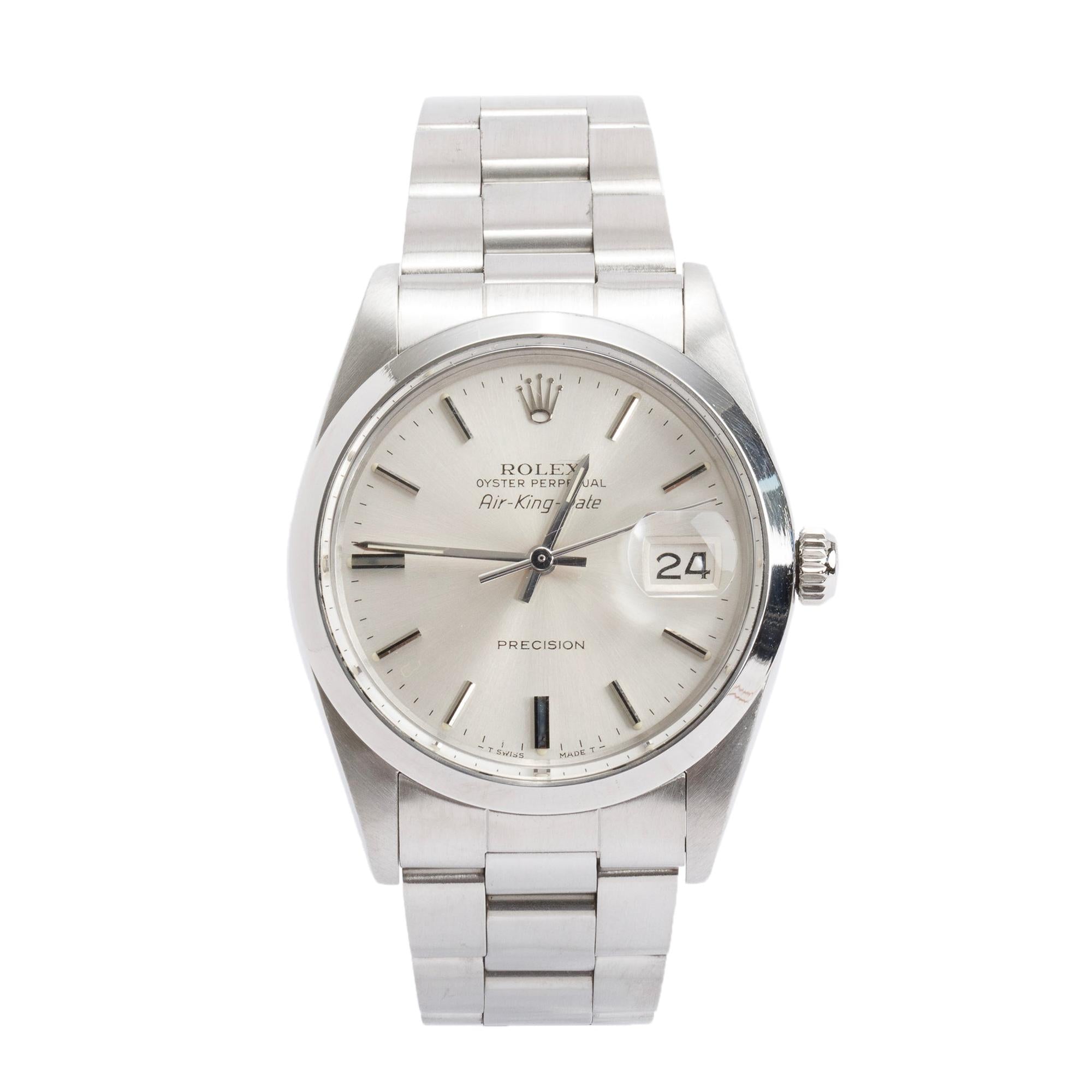 Rolex Stainless Steel Air King Date 34 MM Watch 5700N