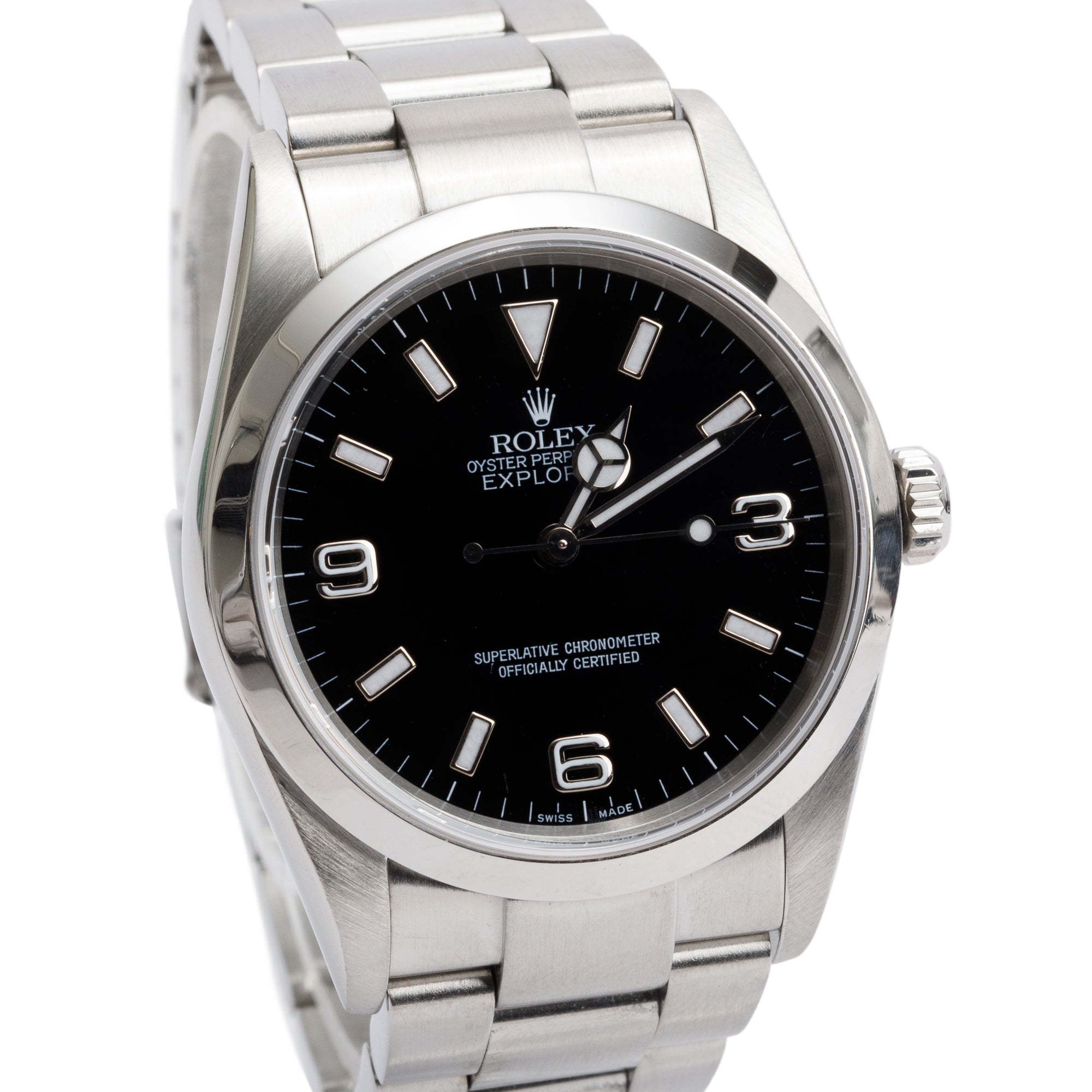 Rolex Stainless Steel Black Dial Oyster Perpetual Explorer 36 MM Watch 114270 w/ Box & Papers