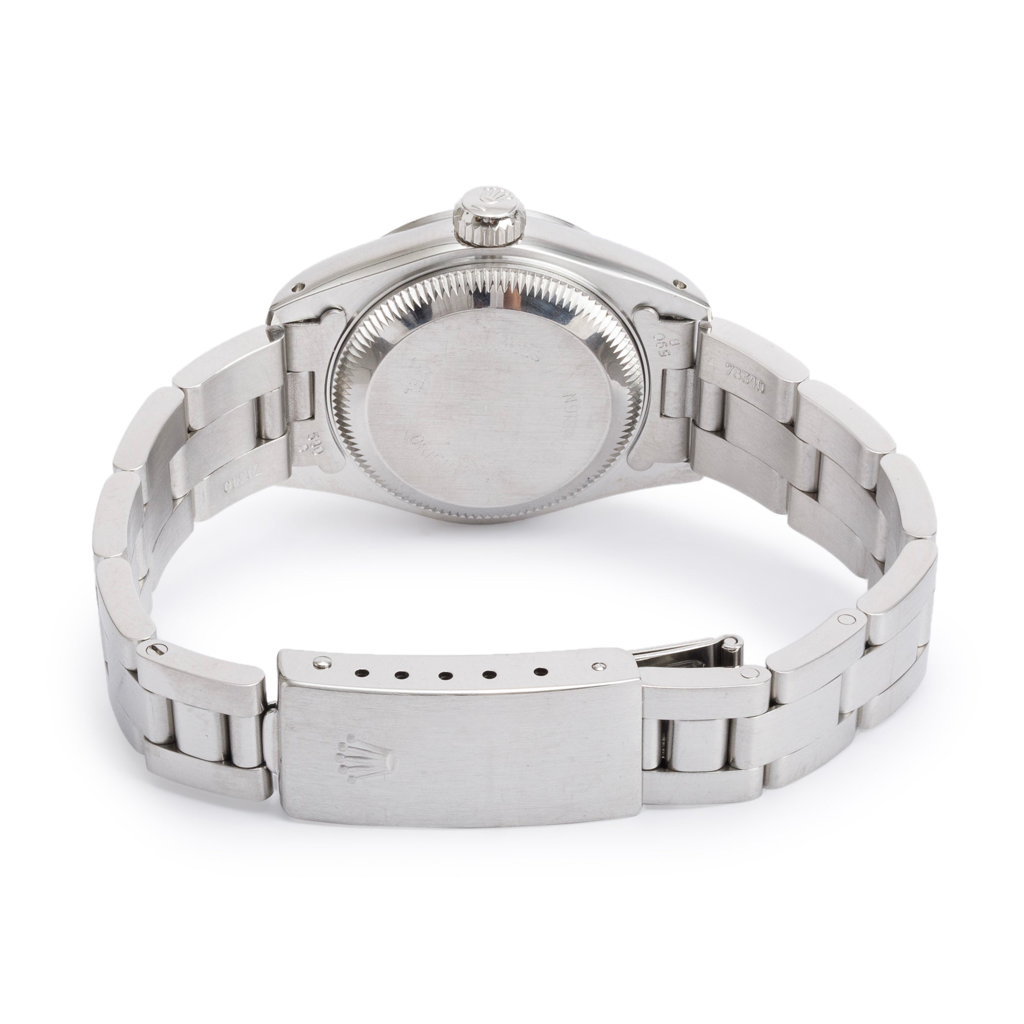 Rolex Stainless Steel Blue Dial Oyster Perpetual Date 26 MM Watch 69160