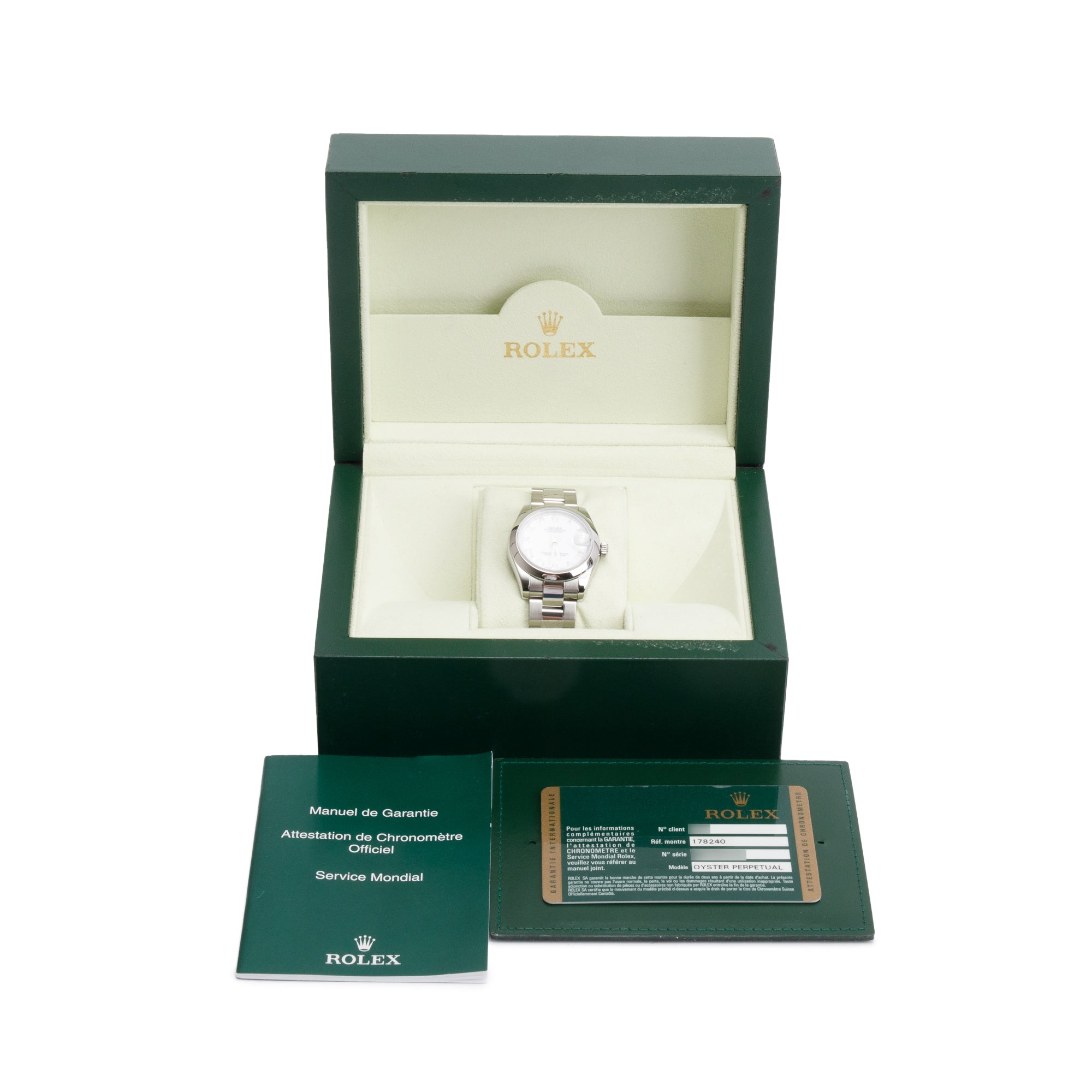 Rolex Stainless Steel Datejust 31 MM Watch 178240 w/ Box & Papers