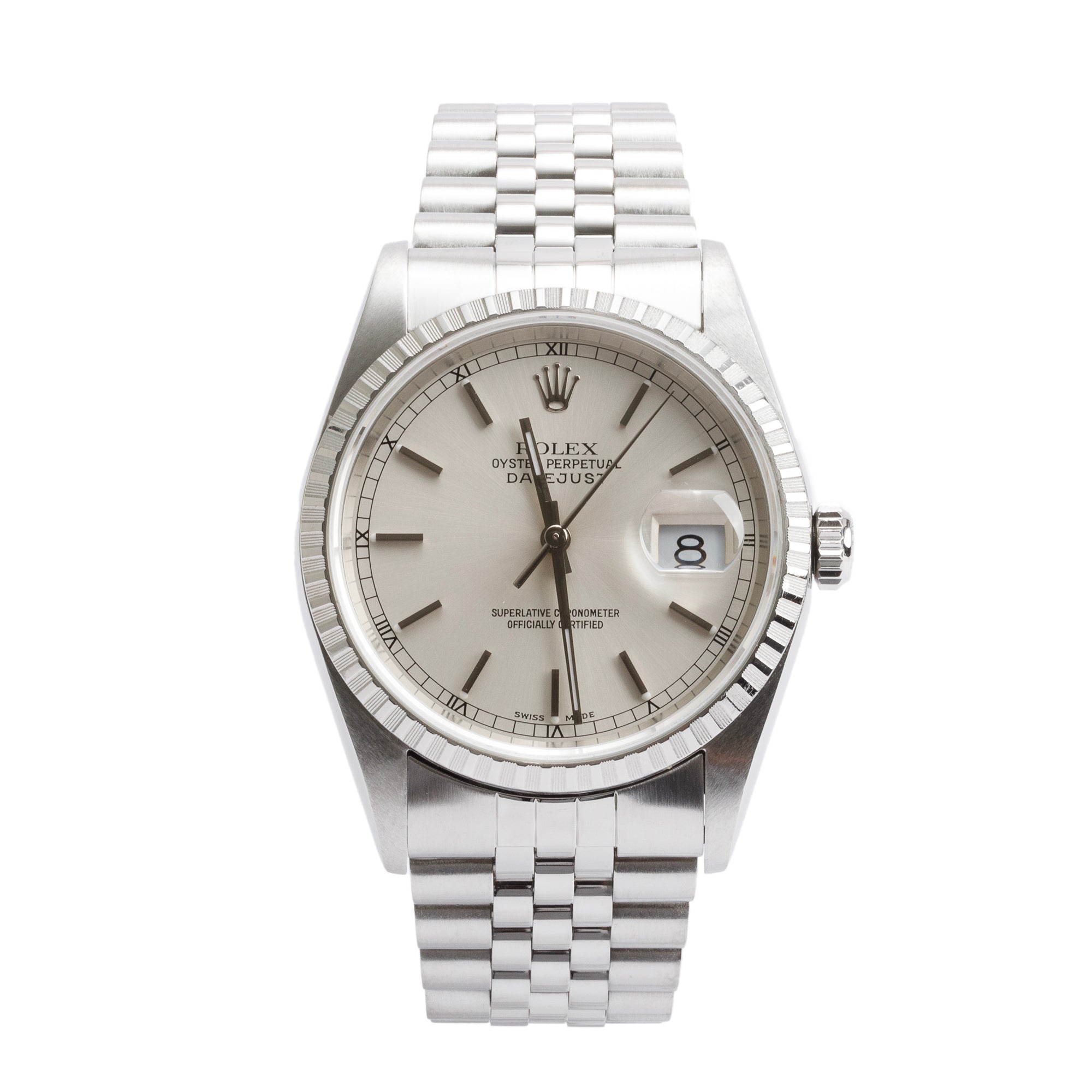 Rolex Stainless Steel Datejust 36 MM Automatic Watch 16220 w/ Box