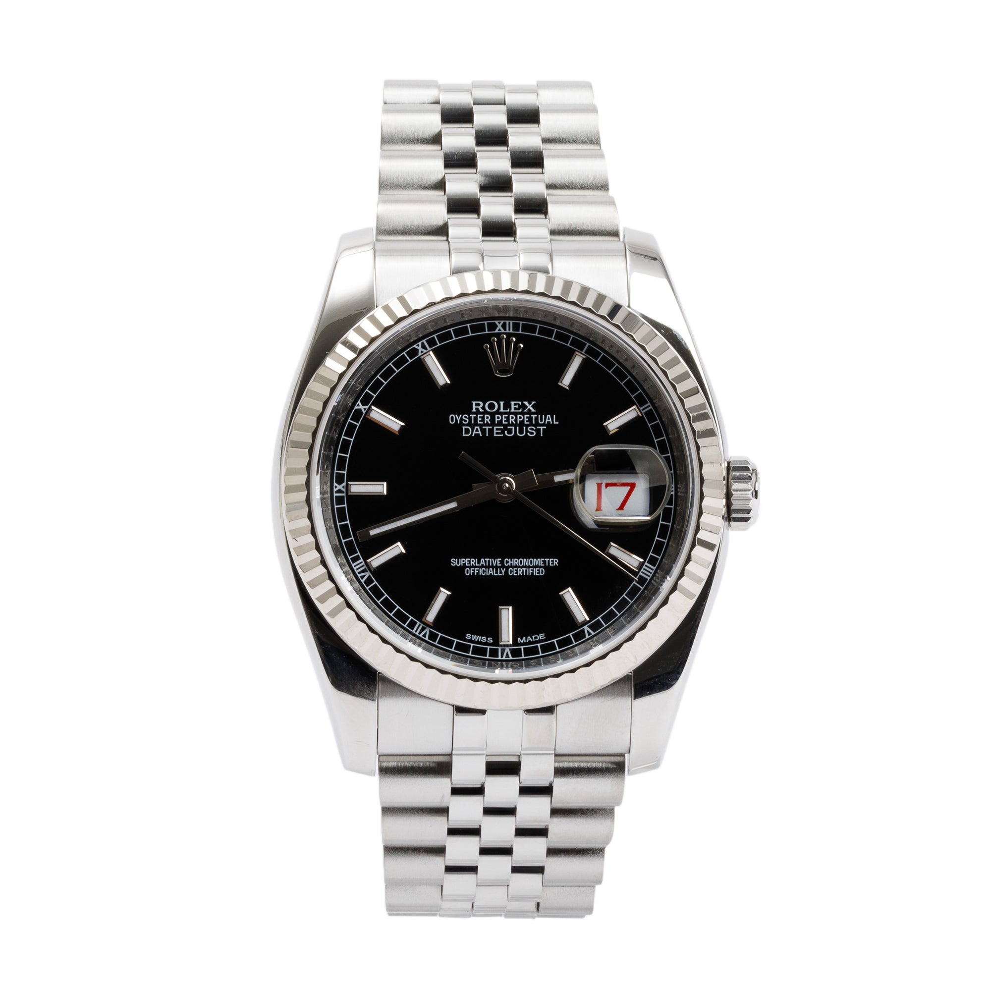 Rolex Stainless Steel Datejust 36 MM Roulette Date Window Automatic Watch 116234 w/ Box & Papers