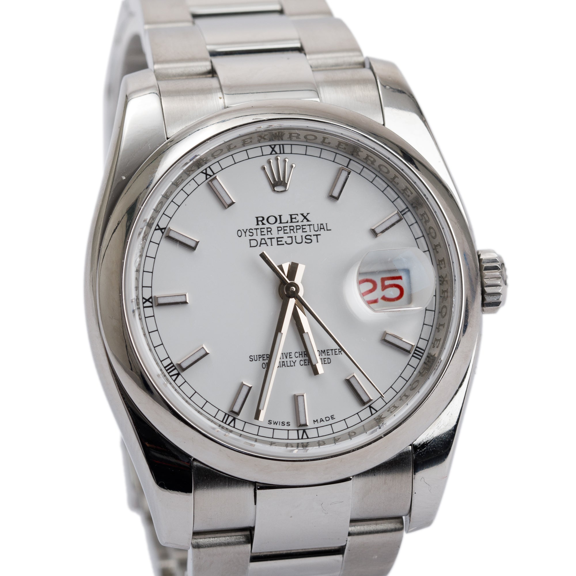 Rolex Stainless Steel Datejust 36 MM Watch w/ Box & Papers